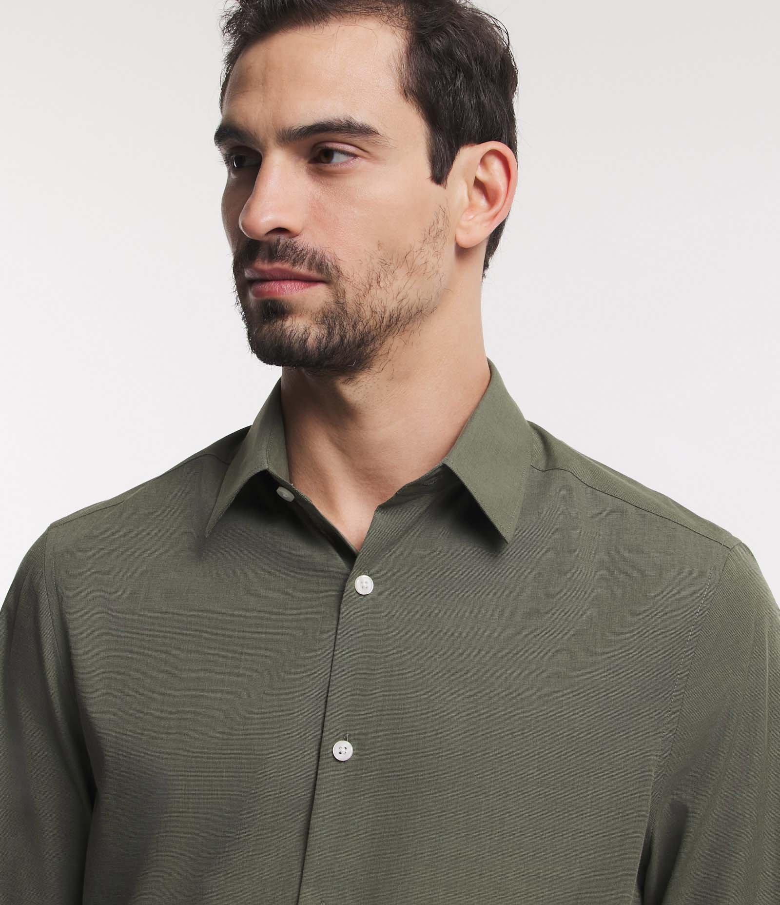 Camisa Regular Básica em Algodão com Fil a Fil 4