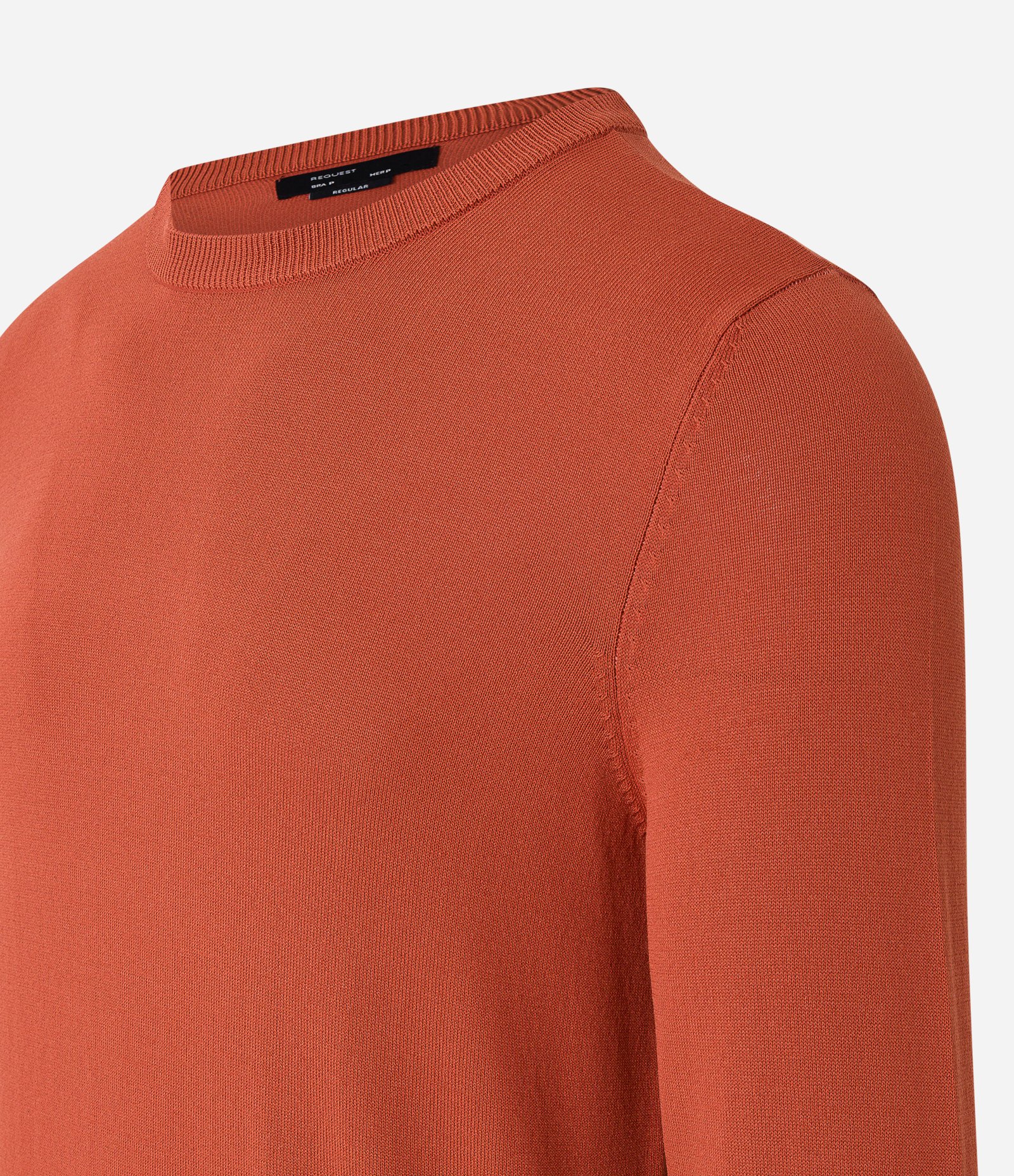 Suéter Básico em Viscose com Gola Redonda Terracota 8