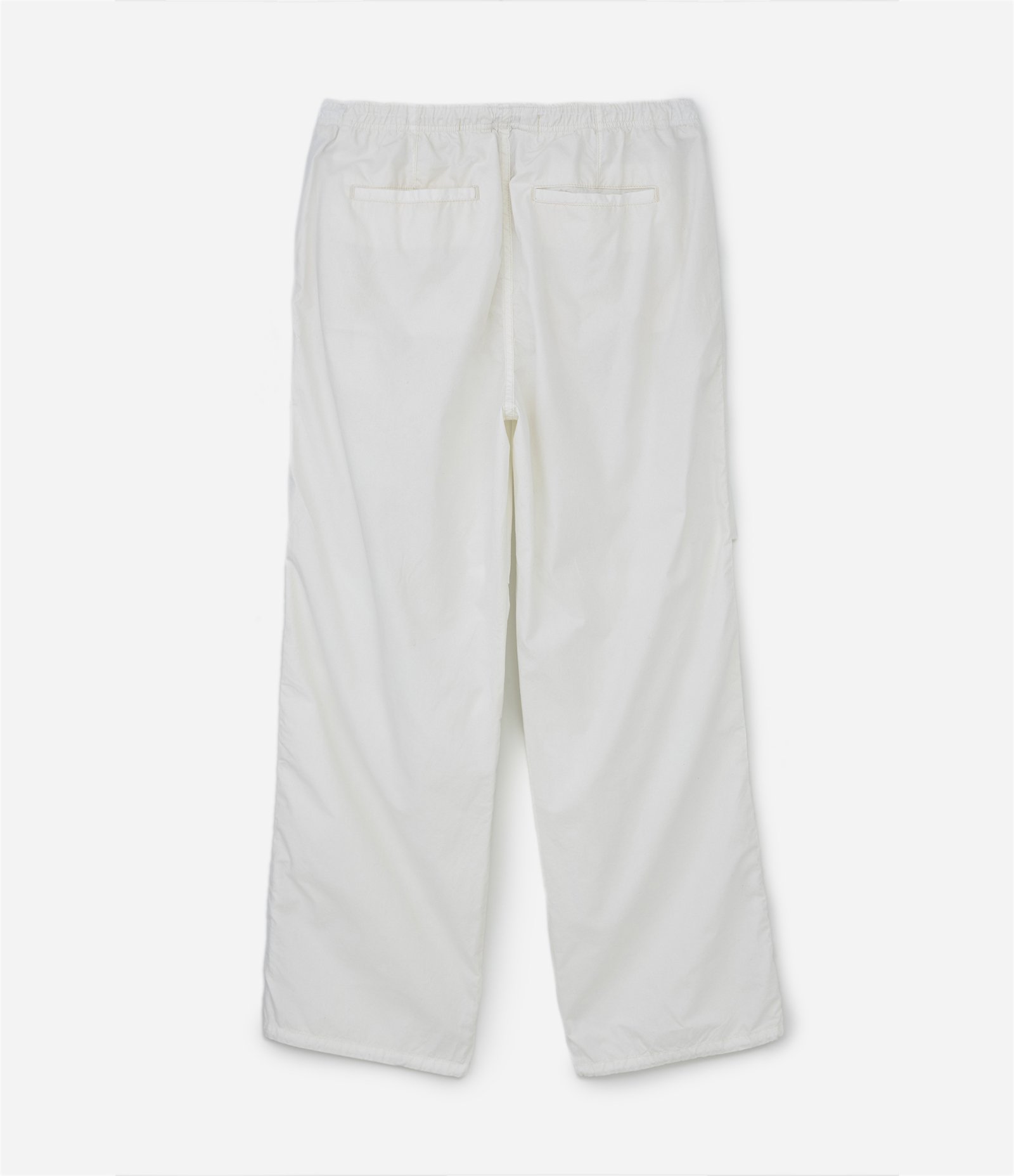 Calça Parachute em Sarja com Regulador no Cós e Recortes Bege 2