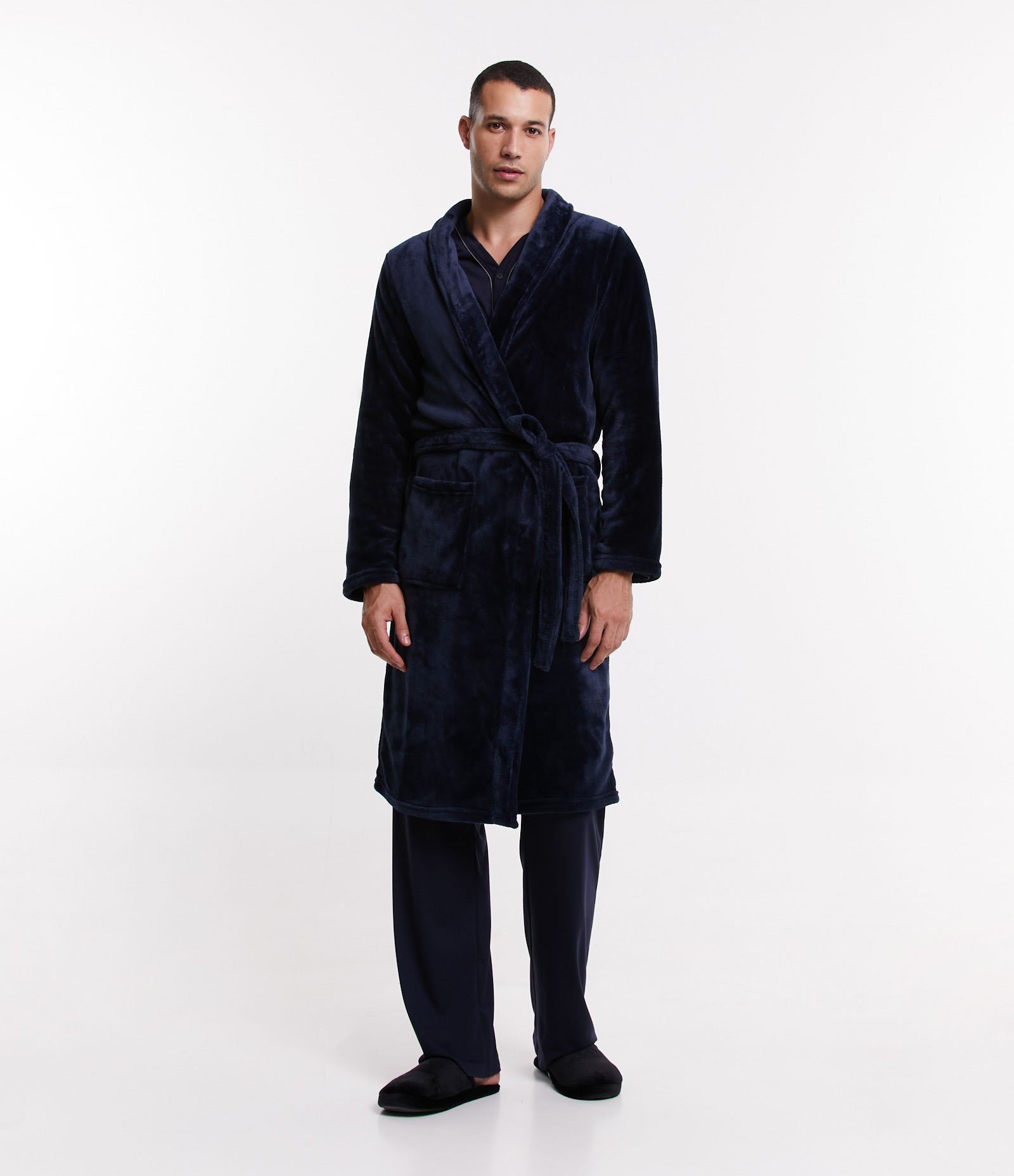 Roupão em Fleece com Amarração e Bolsos 1