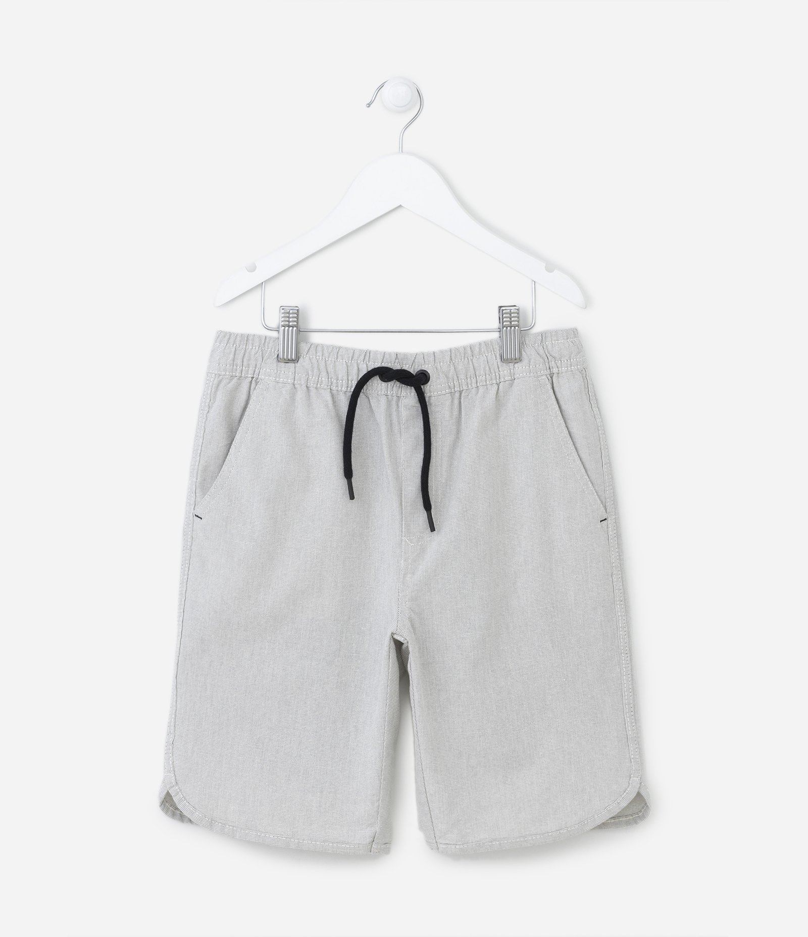 Bermuda Infantil em Sarja com Cordão no Cós - Tam 5 a 14 Anos Off White 2