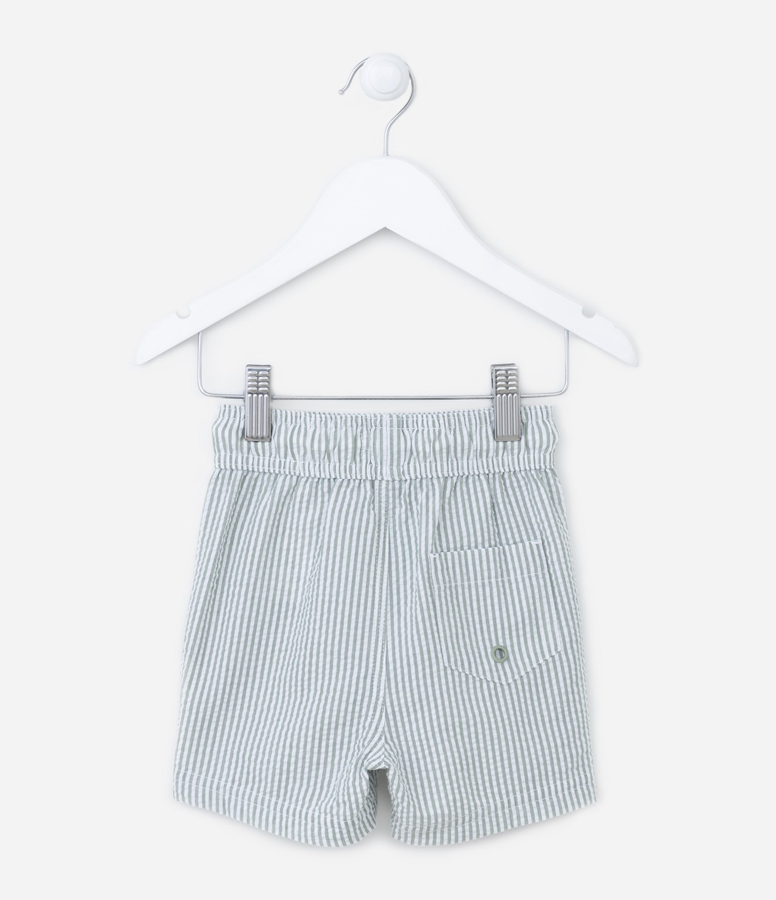 Bermuda Infantil em Microfibra com Textura e Listrinhas - Tam 1 a 5 Anos Verde 2