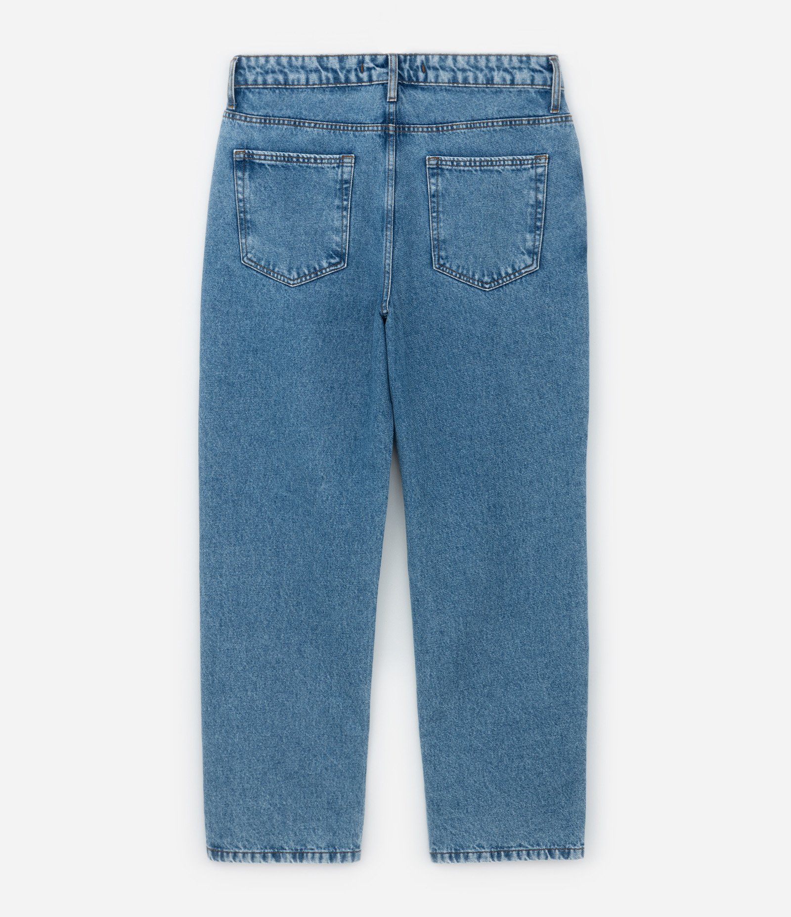 Calça Baggy em Jeans Vintage Azul Médio 6