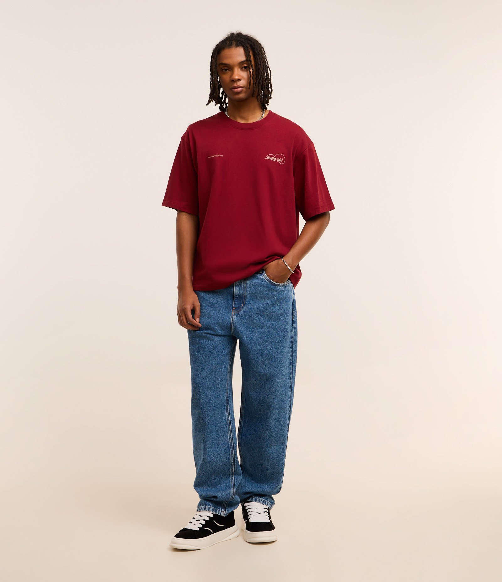 Calça Baggy em Jeans Vintage Azul Médio 2