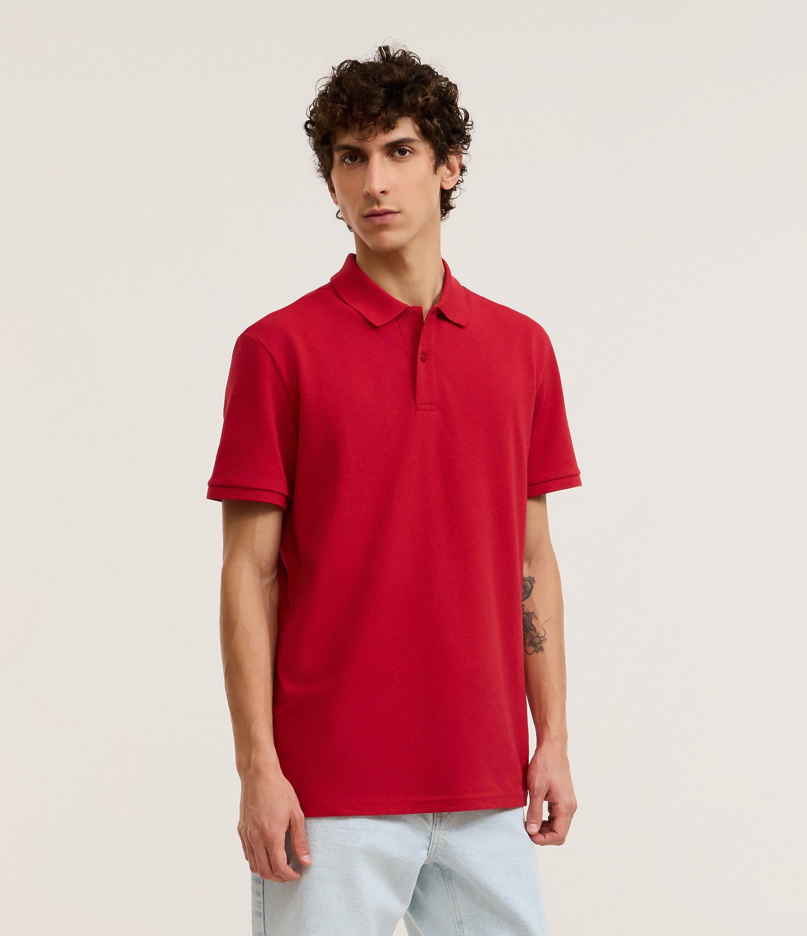 Camisa Polo Comfort em Algodão Peruano Vermelho 1