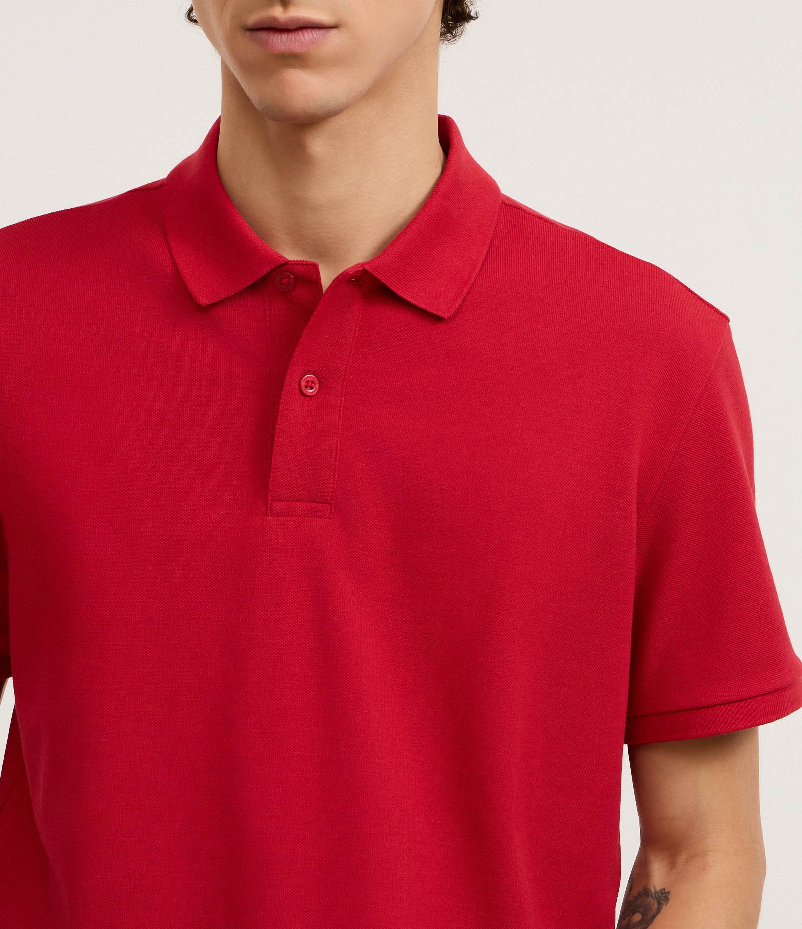 Camisa Polo Comfort em Algodão Peruano Vermelho 3