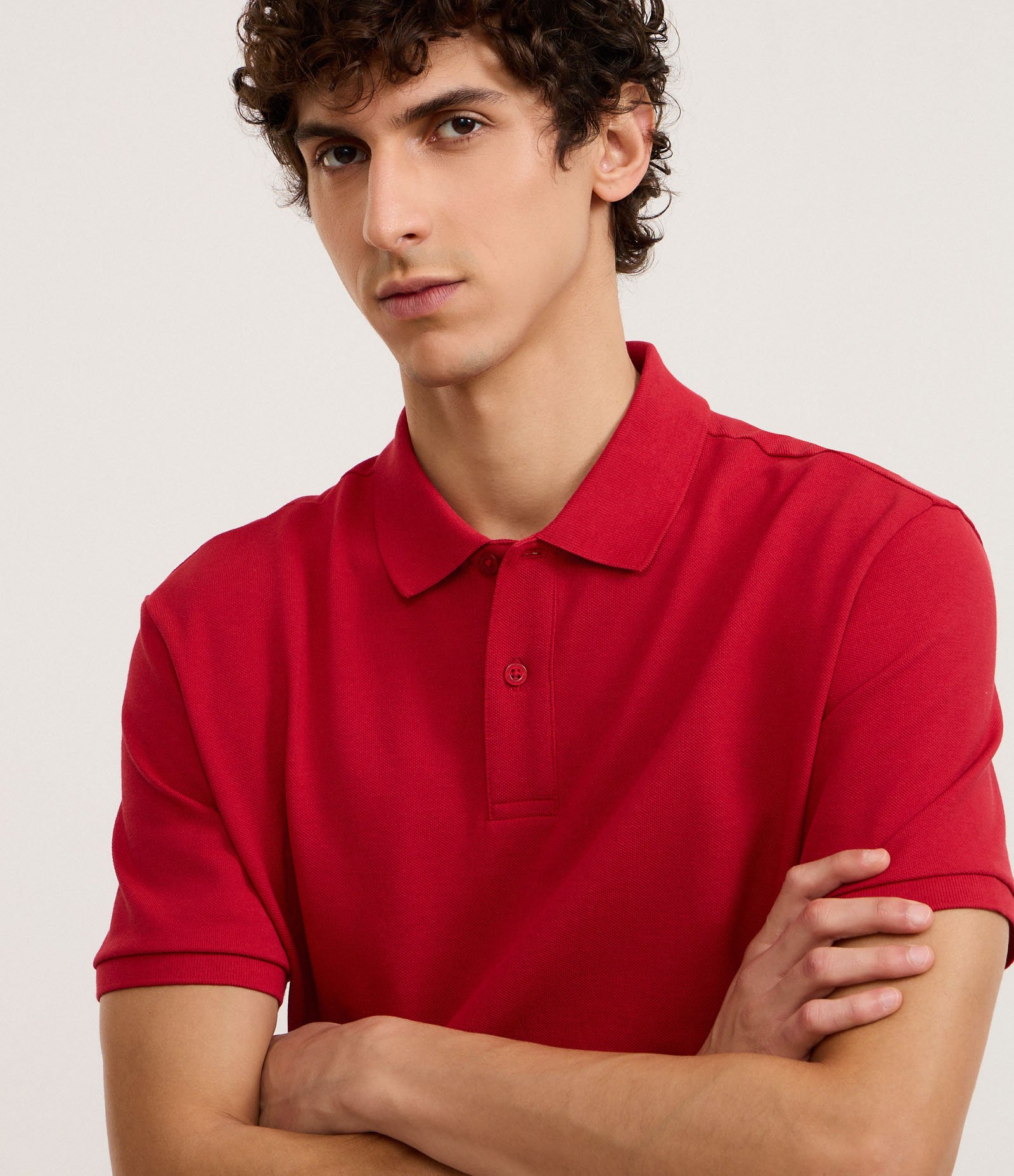Camisa Polo Comfort em Algodão Peruano Vermelho 4