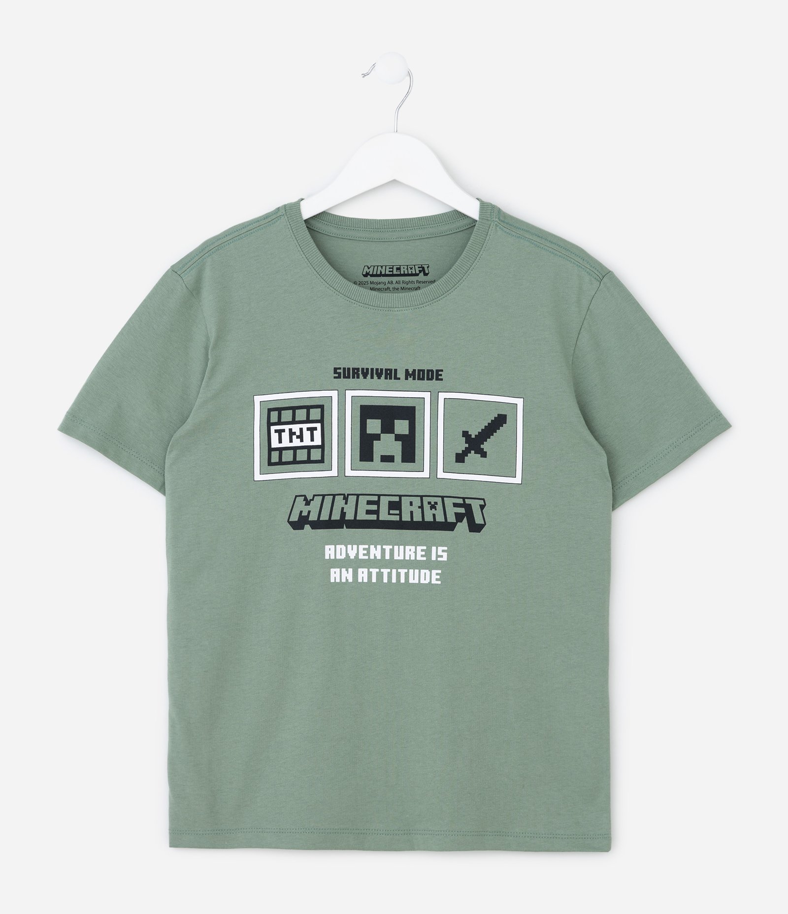 Camiseta Infantil com Estampa Minecraft - Tam 5 a 14 Anos Verde 1