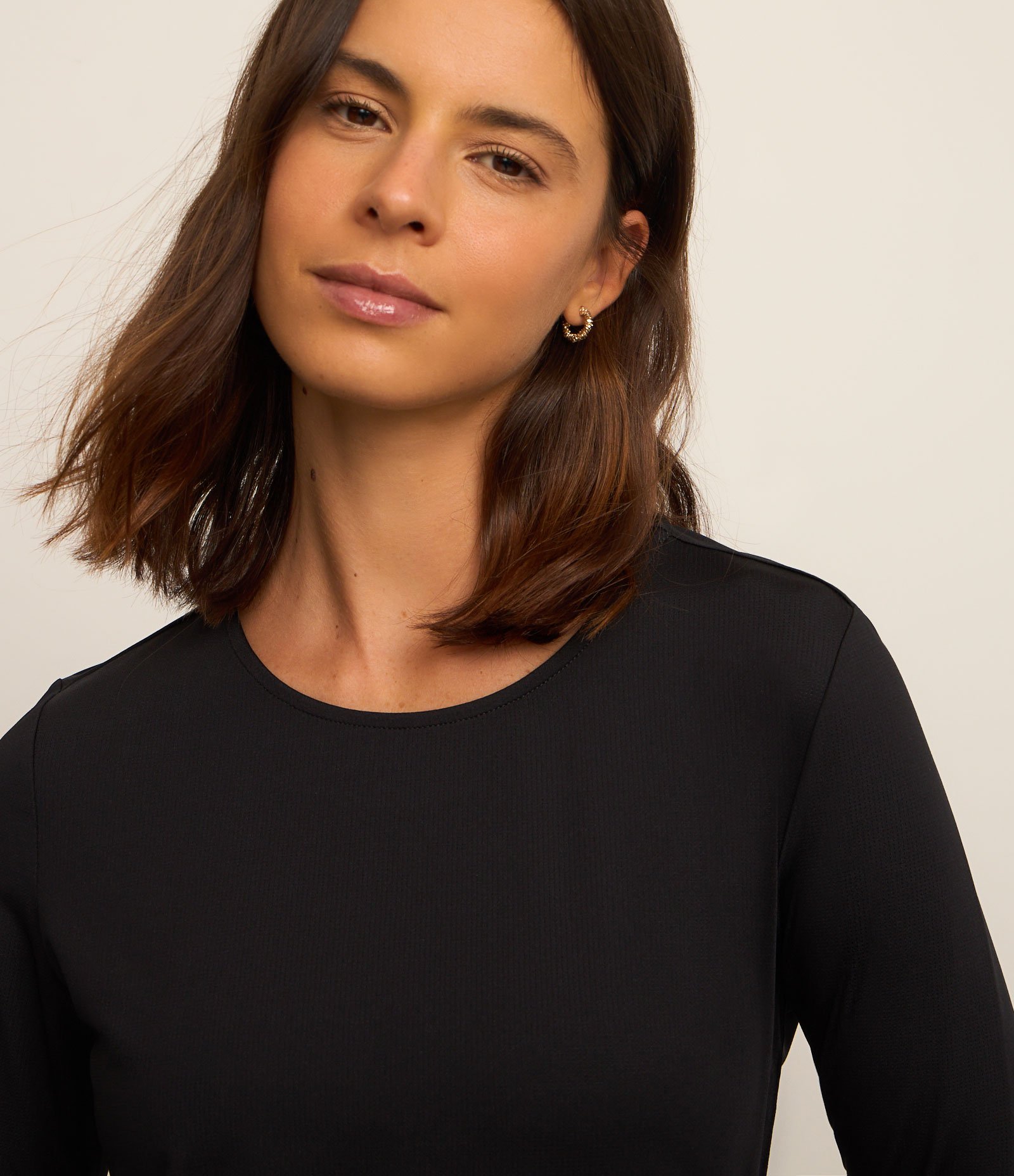 Camiseta Esportiva Texturizada com Barra Mullet Preto 3