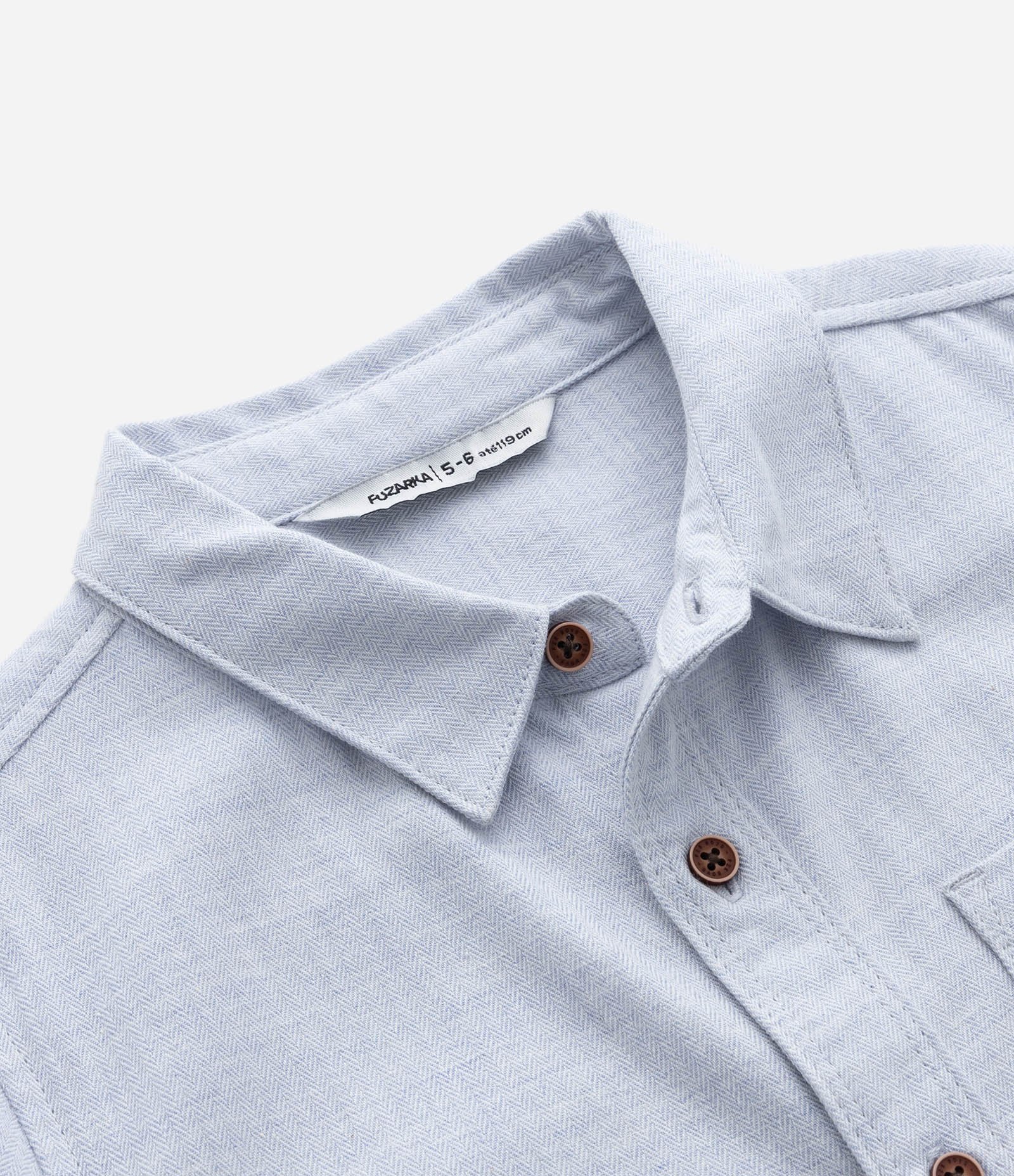 Camisa Infantil em Tricoline com Bolsinho - Tam 5 a 14 anos Cinza Mescla 7