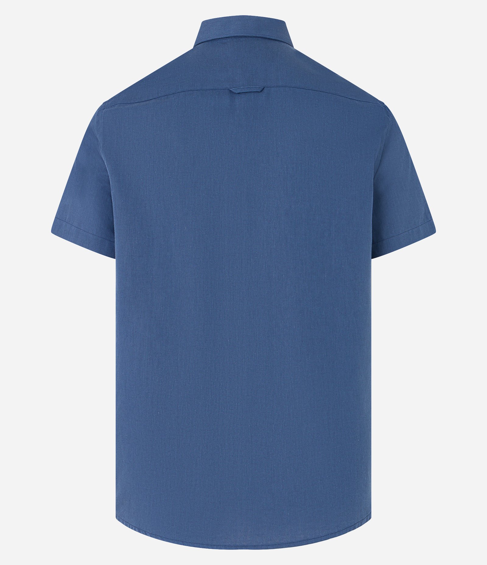 Camisa Comfort em Oxford com Gola Colarinho e Manga Curta Azul Médio 6