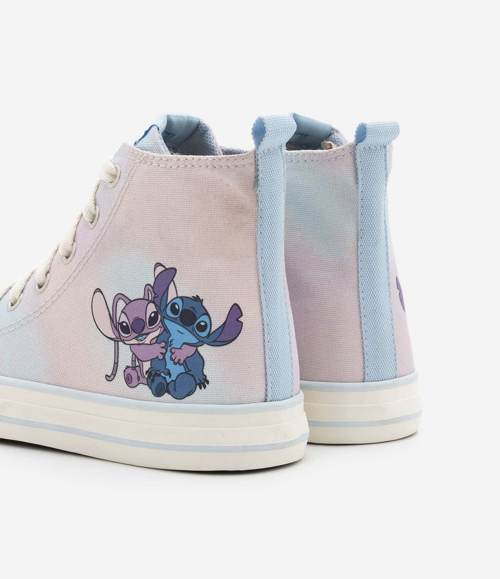 Tênis Cano Médio Infantil com Estampa do Stitch e da Angel - Tam 26 ao 34 Rosa 3