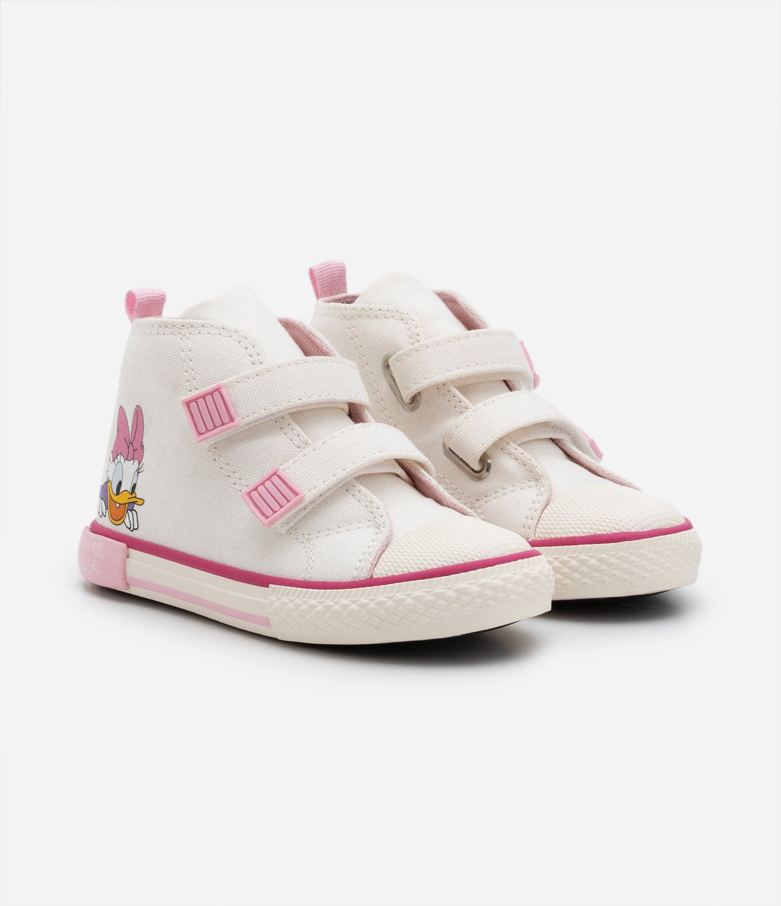 Tênis Botinha Infantil com Velcro e Estampa da Minnie e Daisy - Tam 20 ao 27 Off White 1