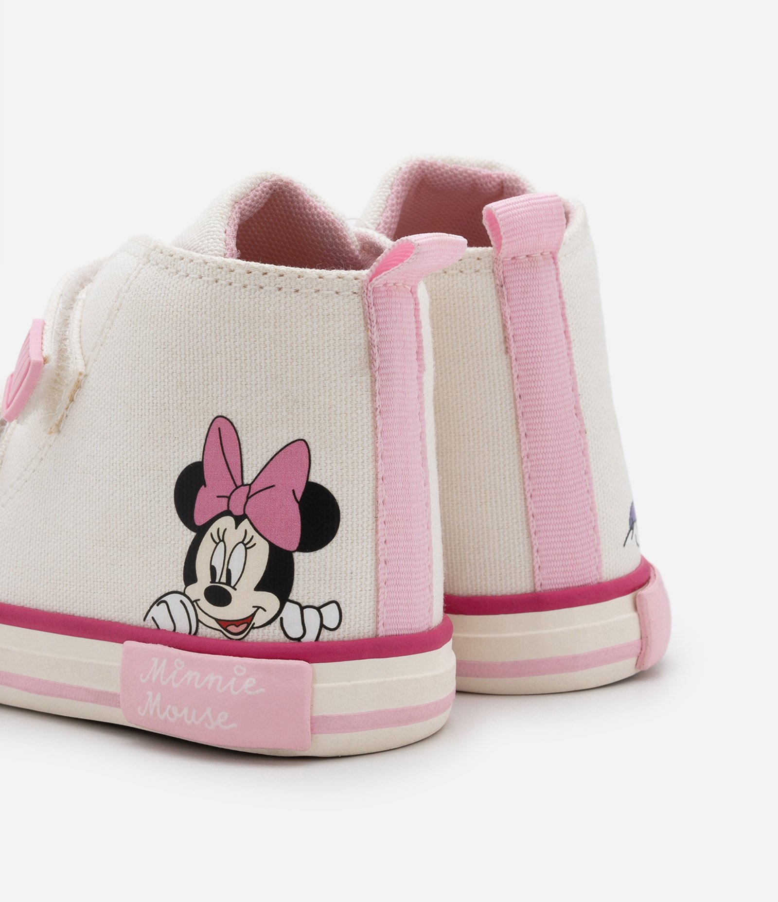 Tênis Botinha Infantil com Velcro e Estampa da Minnie e Daisy - Tam 20 ao 27 Off White 5