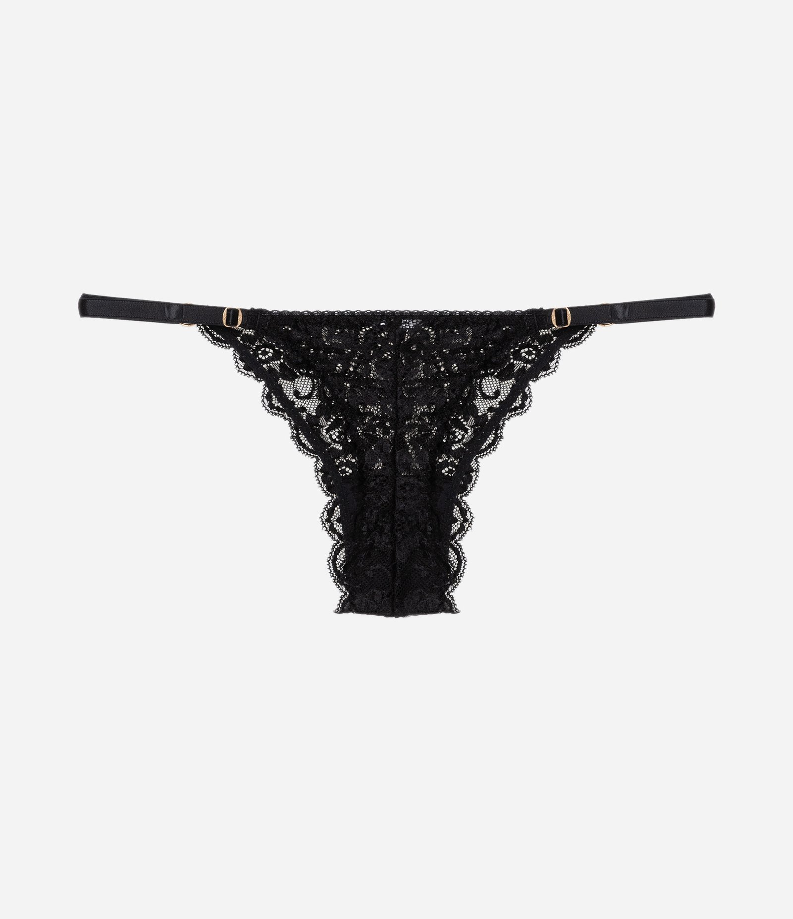 Calcinha String Fio em Renda Floral Preto 6