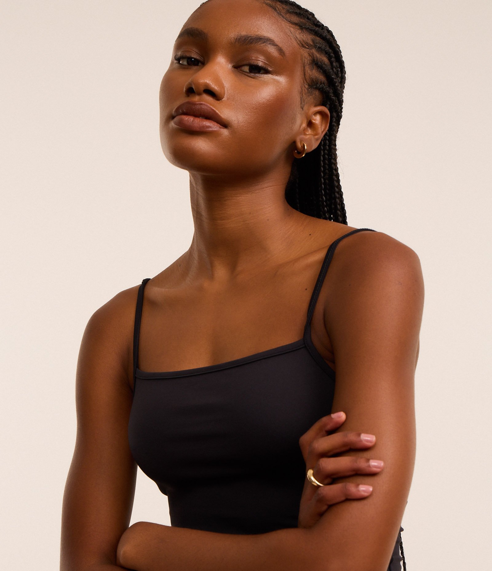 Blusa Cropped de Alcinha em Poliamida Preto 3