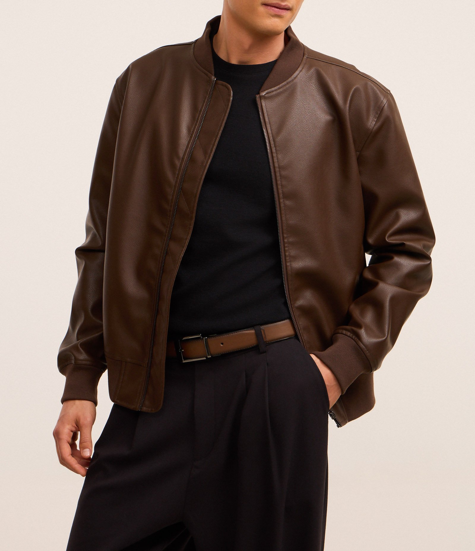 Cinto Básico Reversível com Fivela Quadrada Marrom 2