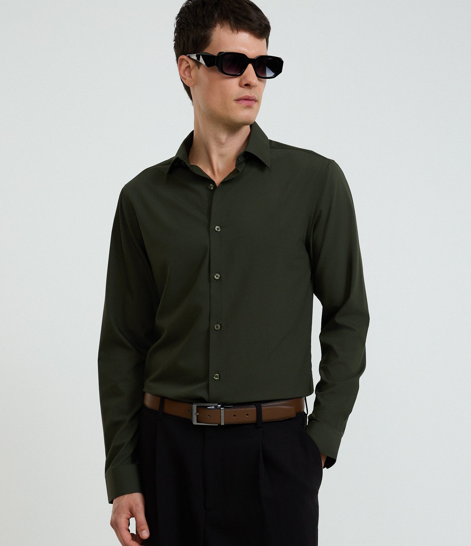 Cinto Básico Reversível com Fivela Quadrada Marrom 5