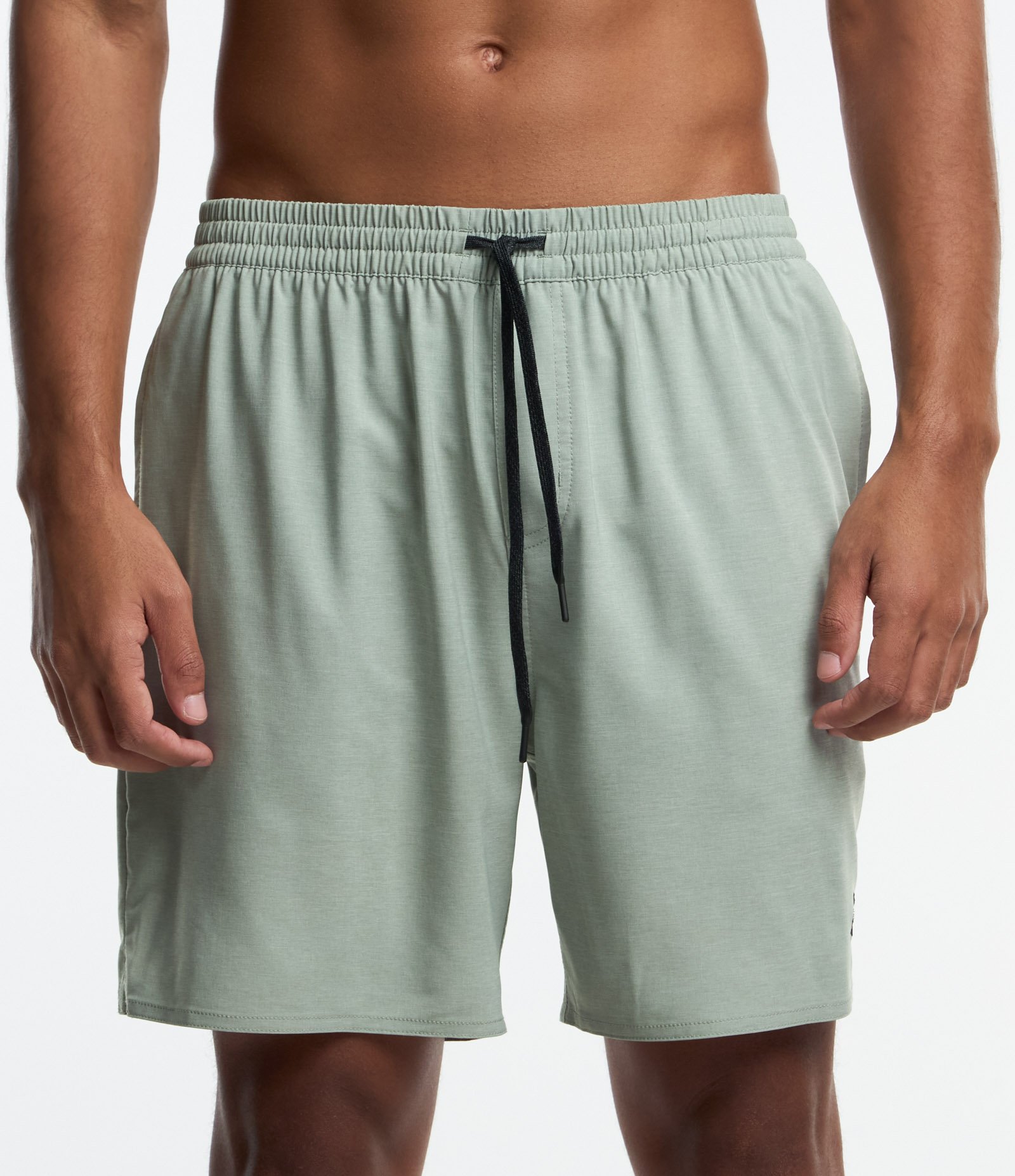 Bermuda Mescla com Cós Elástico e Amarração Cinza Esverdeado 2