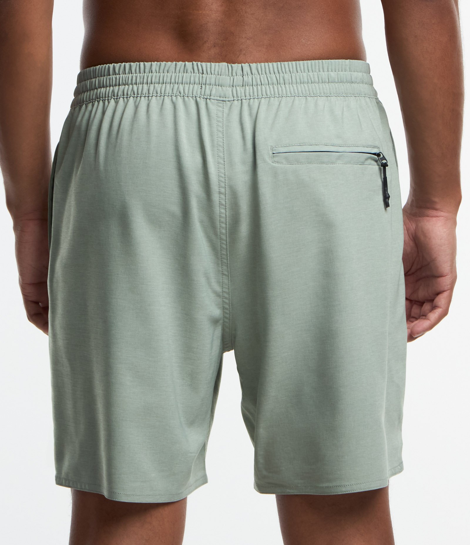 Bermuda Mescla com Cós Elástico e Amarração Cinza Esverdeado 4