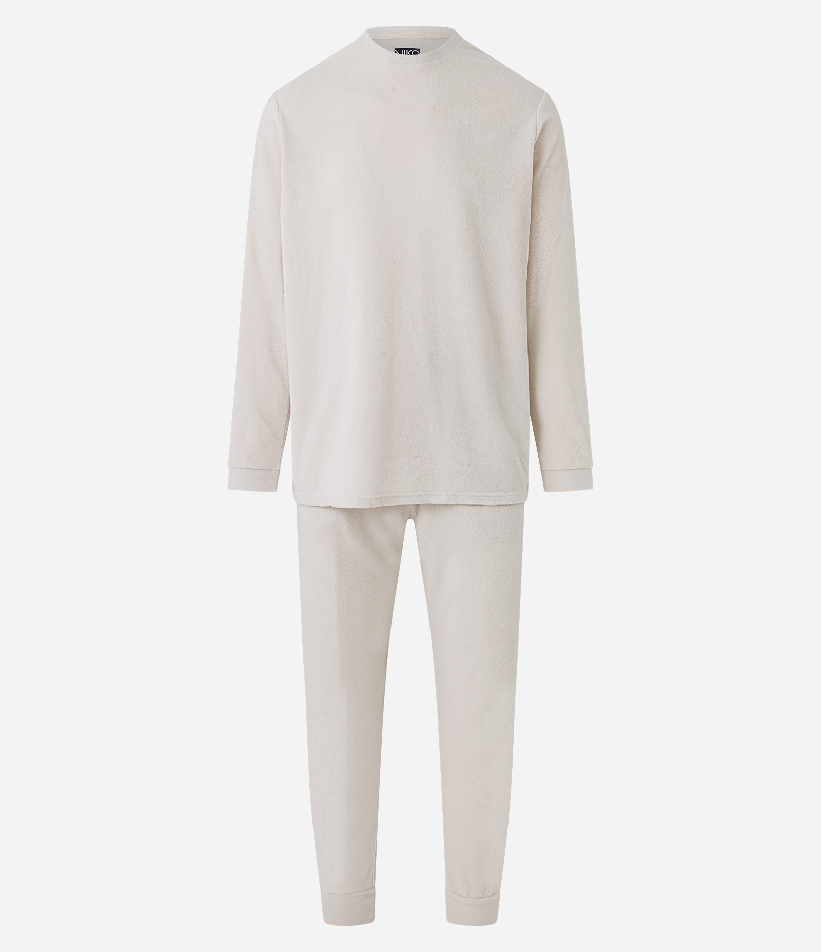 Pijama Longo em Fleece com Textura e Manga Longa Bege 5