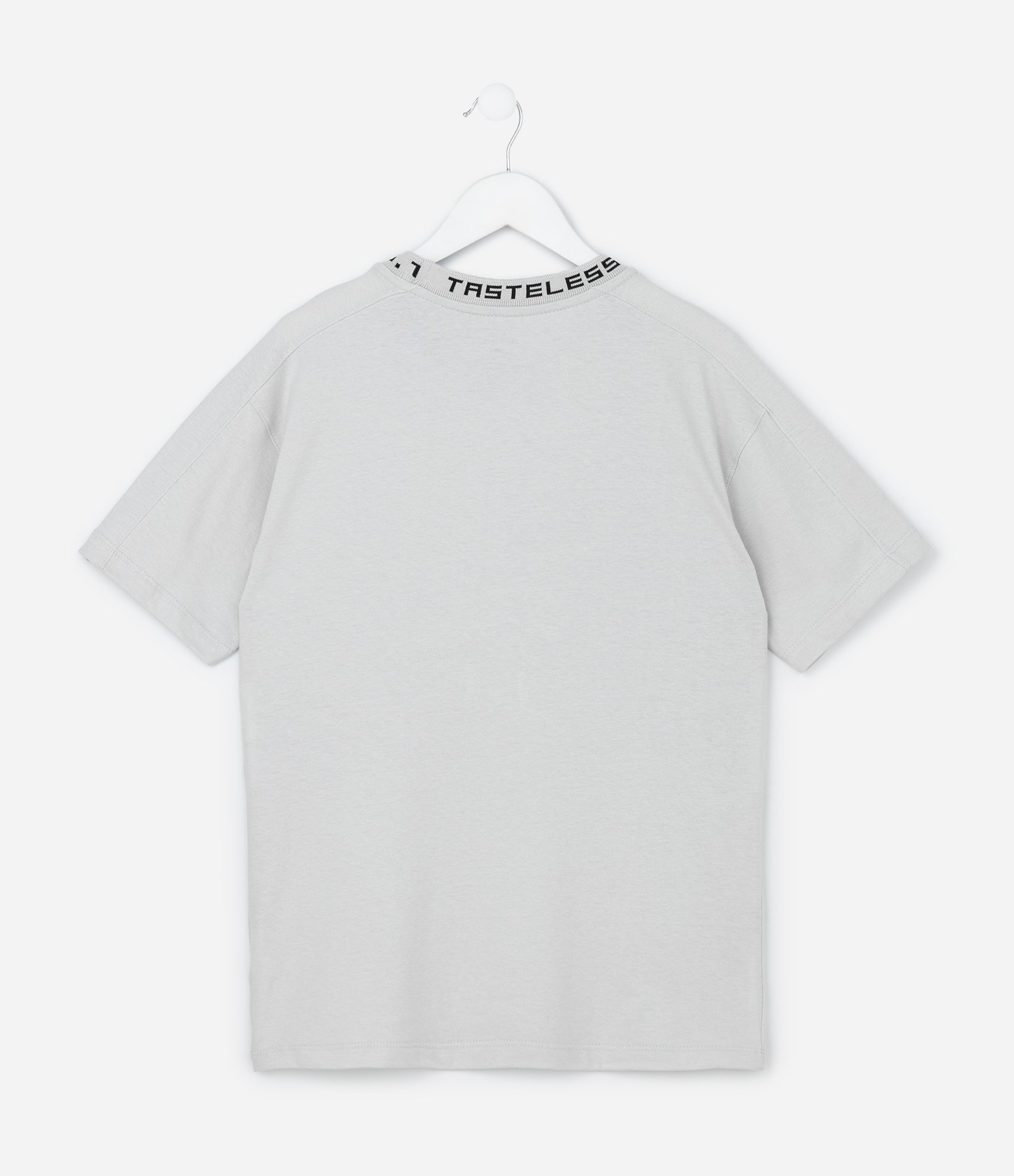 Camiseta Infantil com Lettering na Gola - Tam 5 a 14 Anos Cinza 3