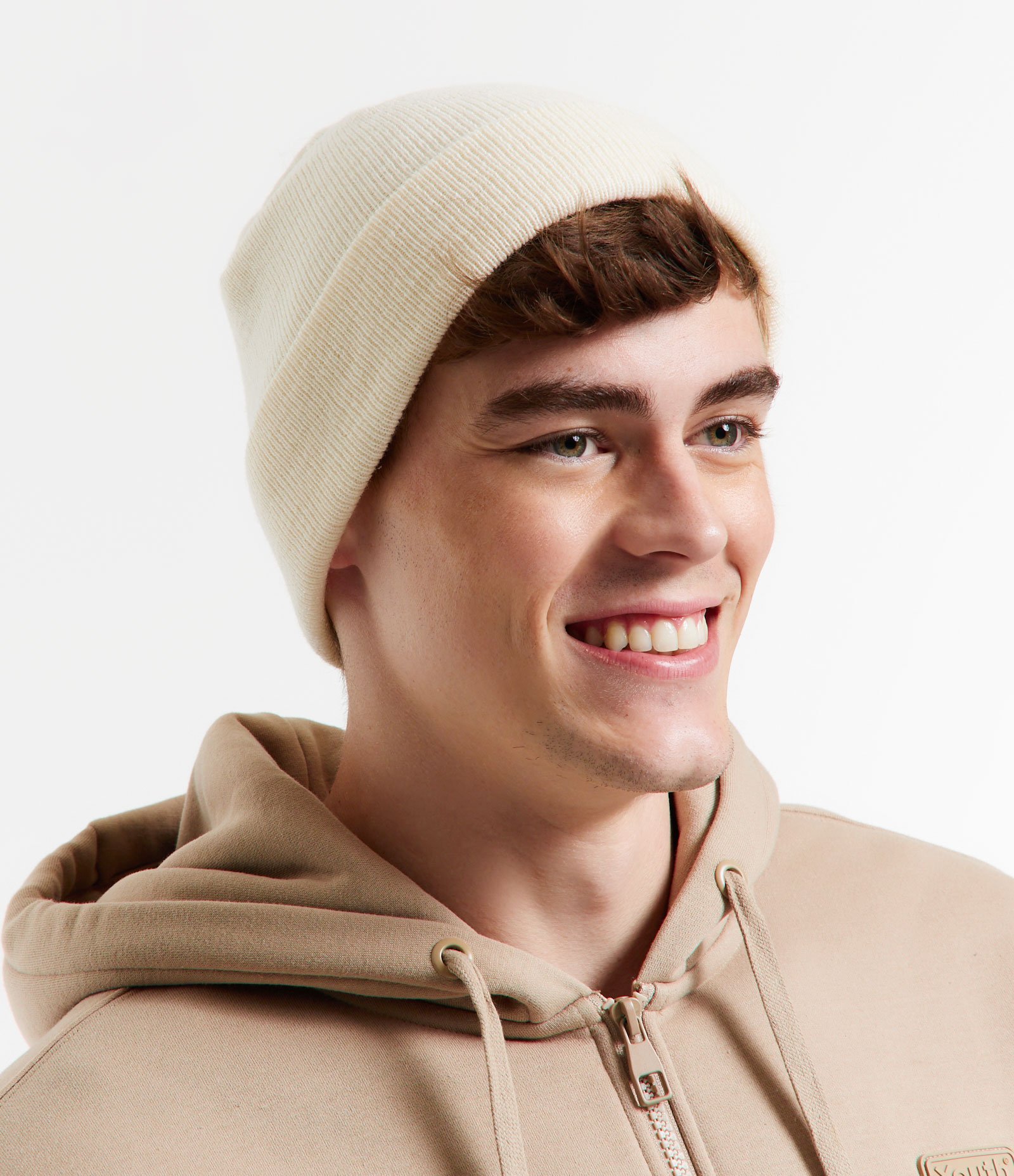 Touca Básica com Dobra Bege 1