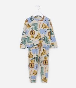 Pijama Infantil Longo com Bichinhos Estampados - Tam 01 a 04 Anos
