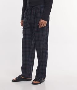 Calça de Pijama em Fleece com Estampa Xadrez
