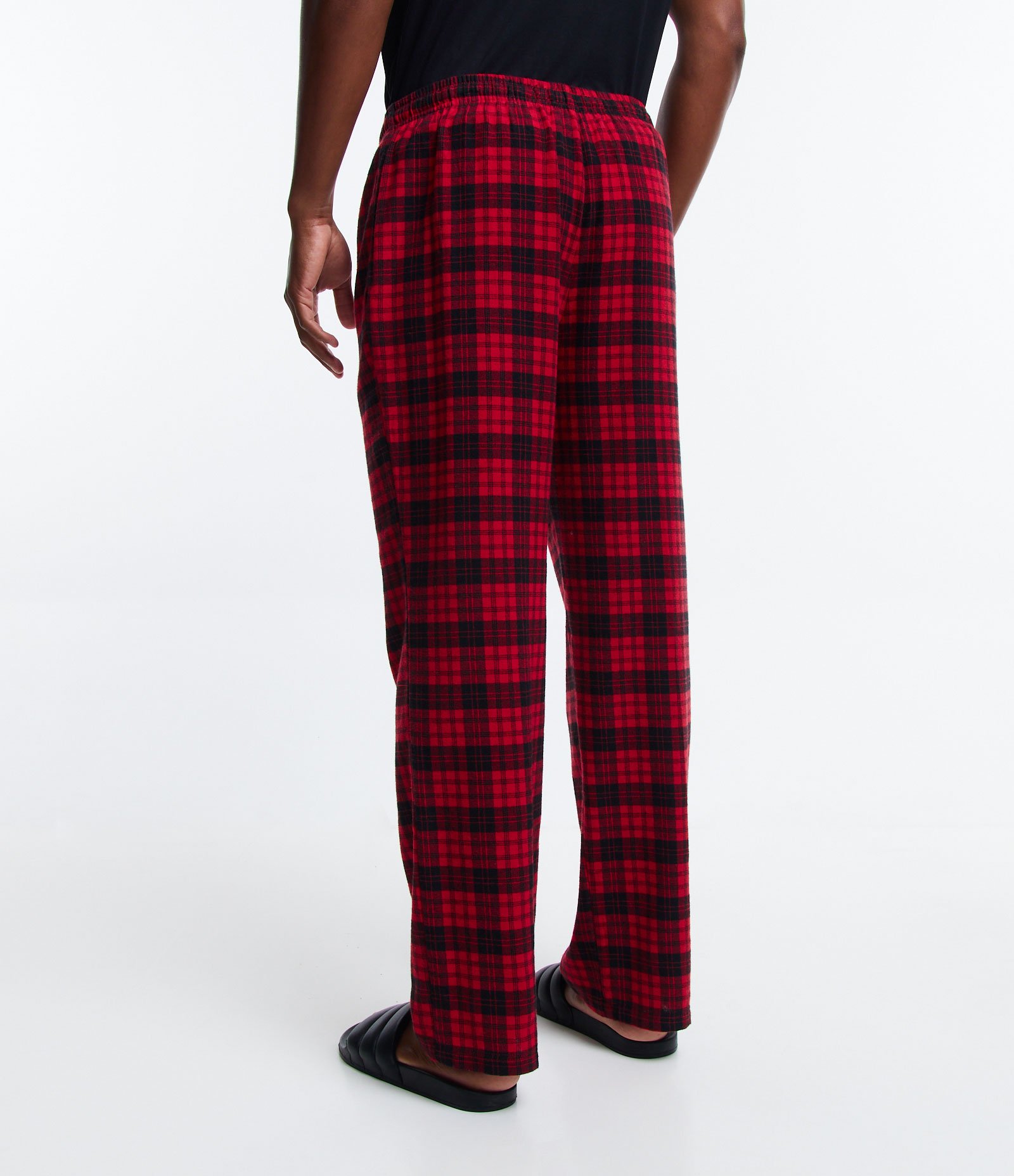 Calça de Pijama em Flanela Xadrez com Cordão no Cós Vermelho 3