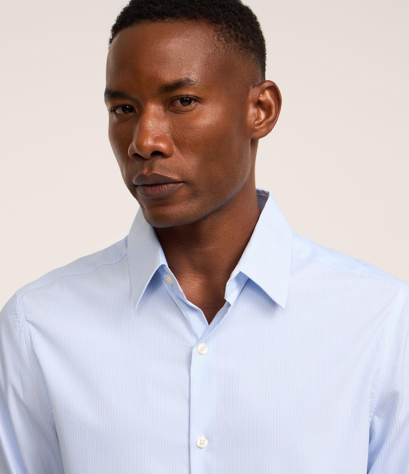 Camisa com Fibra de Bambu Maquinetada com Listras Azul 3