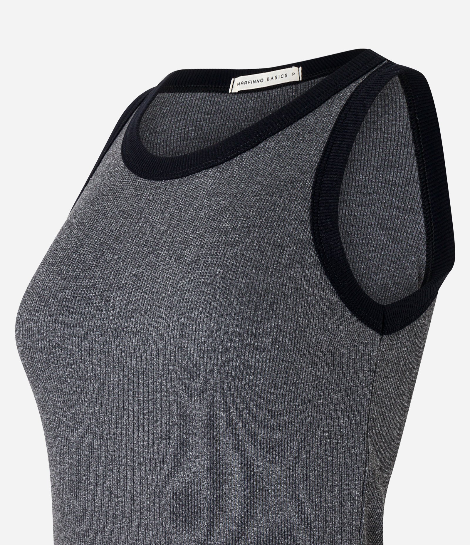 Regata em Ribana com Contraste na Gola e Cava Cinza 2