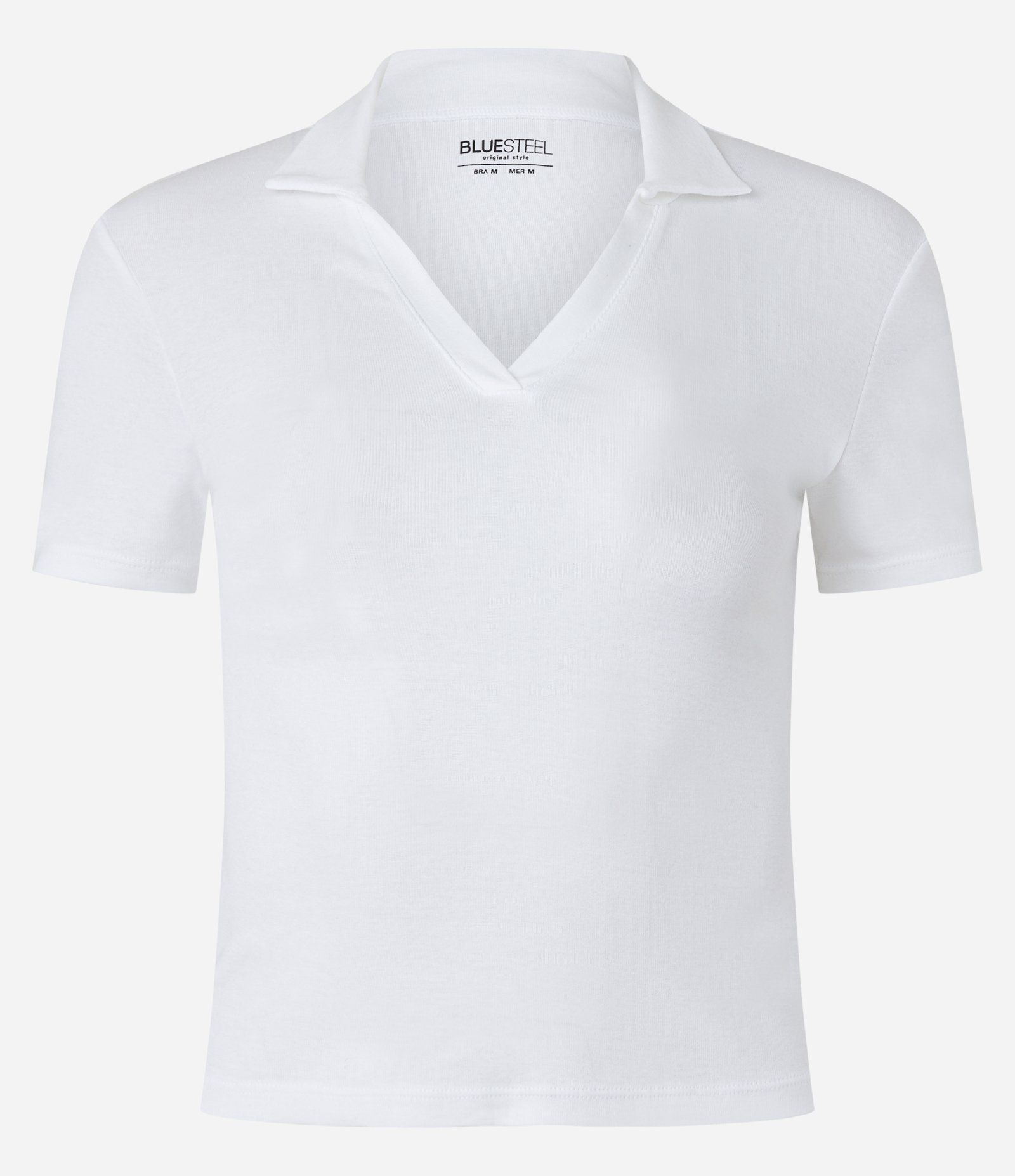 Blusa Polo Cropped em meia malha e Manga Curta 1