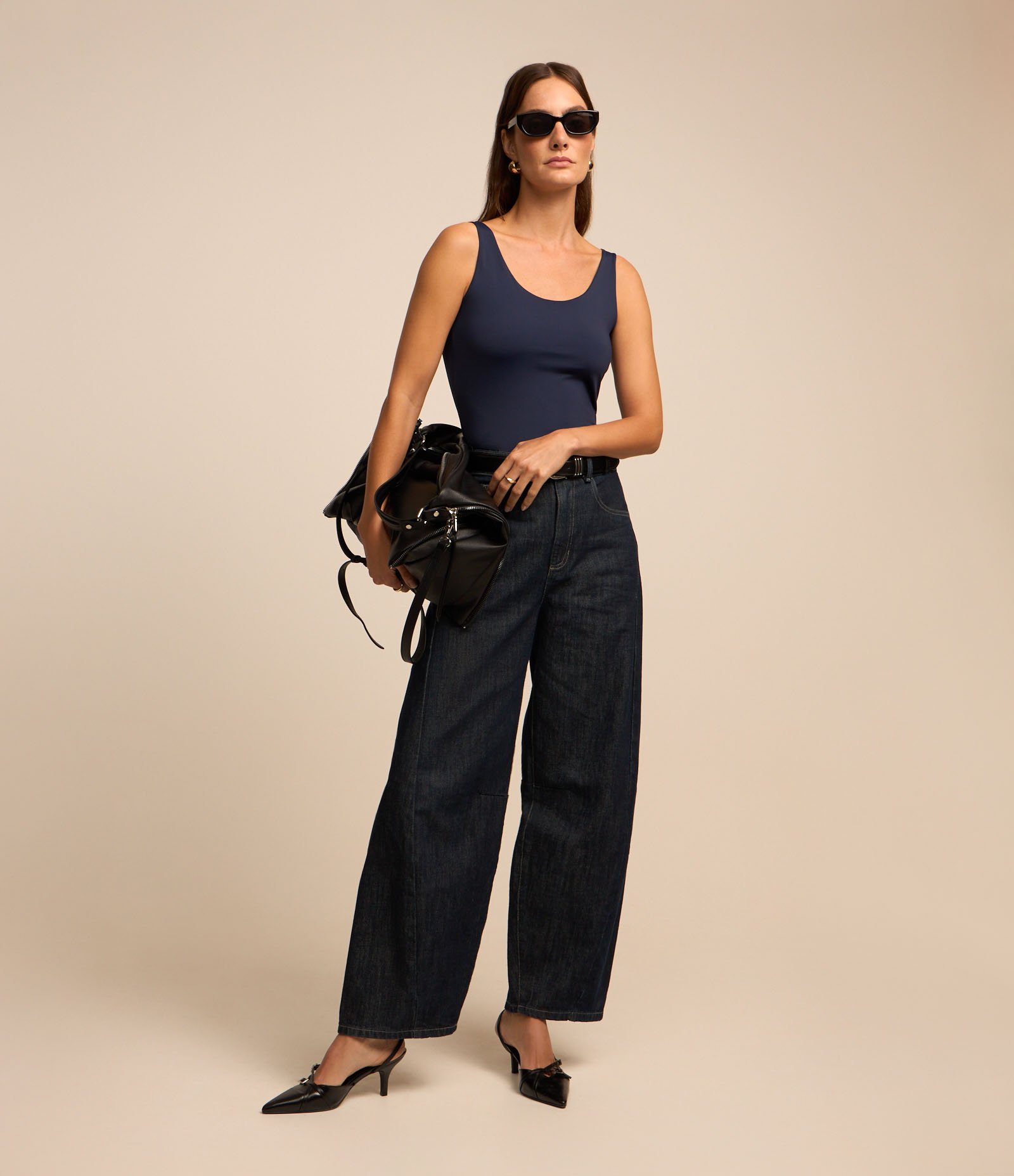 Blusa em Poliamida com Decote U e Alça Larga Azul 2