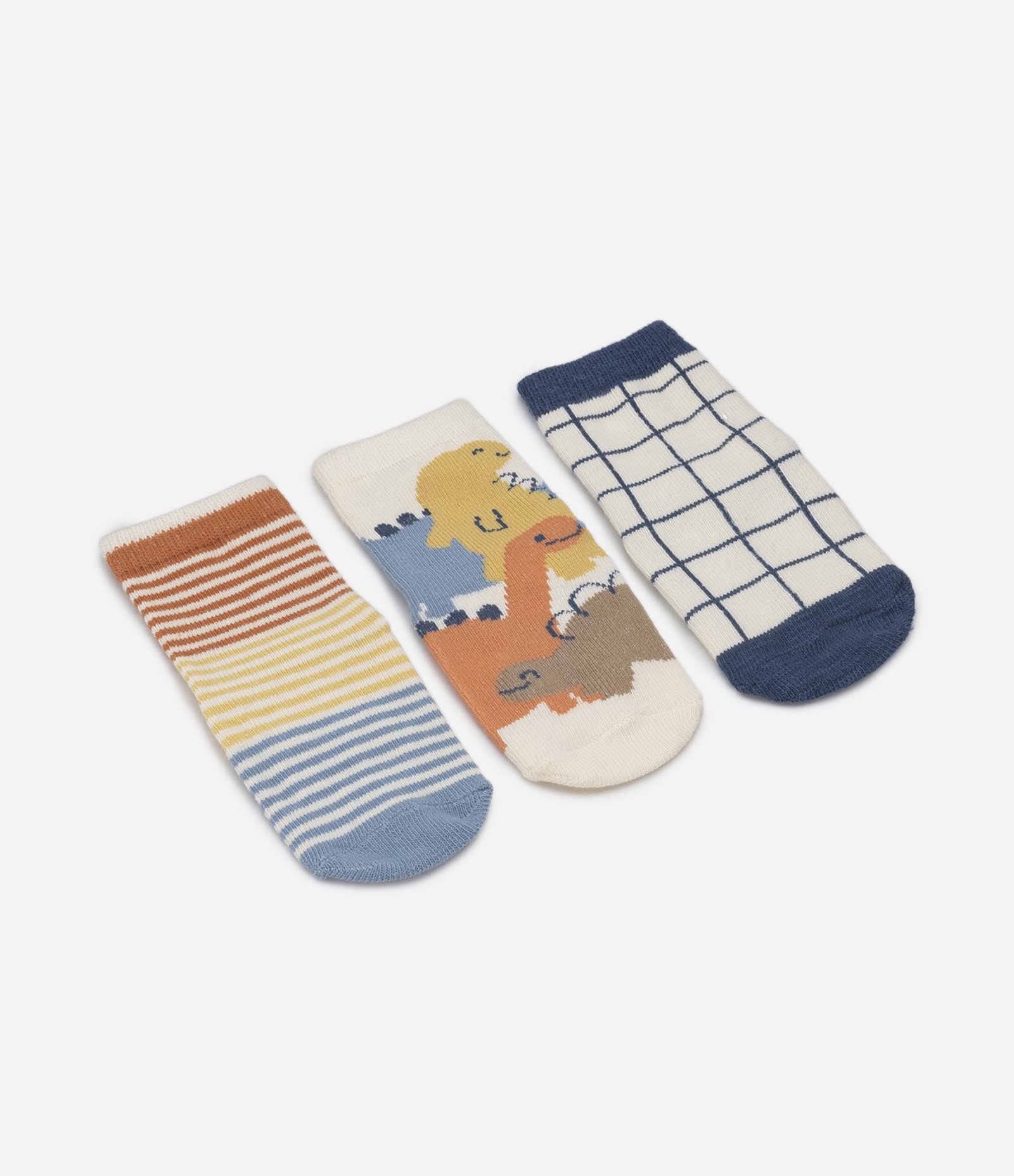 Kit 03 Meias Infantis em Algodão com Estampa Diferenciada - 0 a 12 meses Bege 1