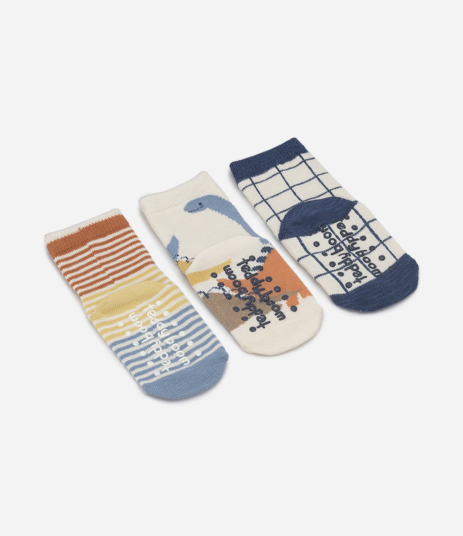 Kit 03 Meias Infantis em Algodão com Estampa Diferenciada - 0 a 12 meses Bege 2