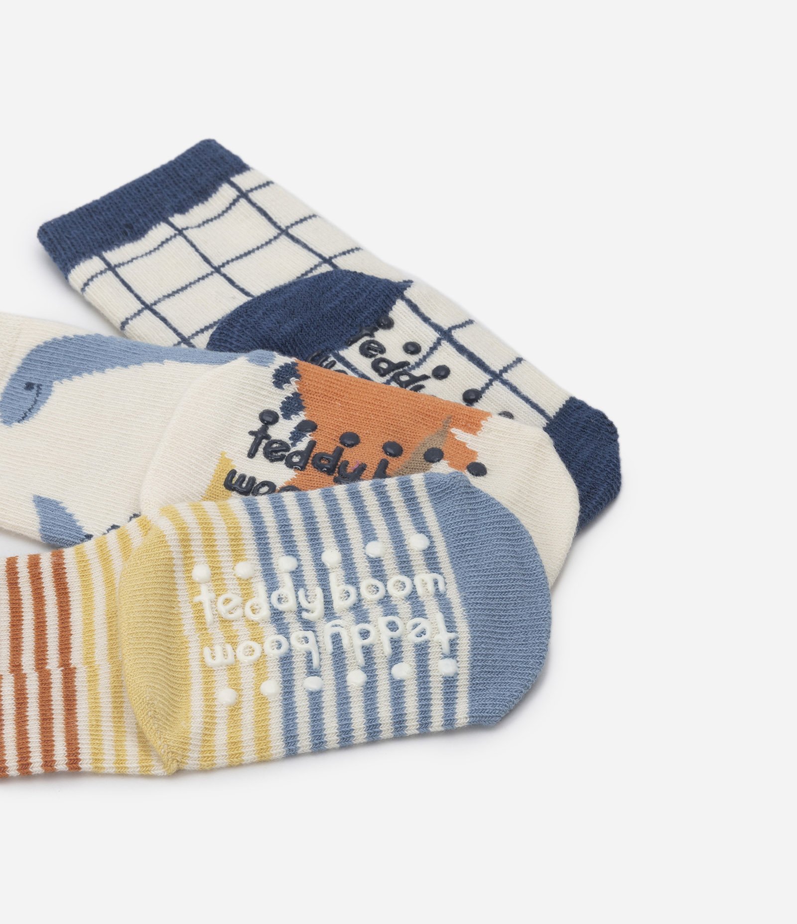 Kit 03 Meias Infantis em Algodão com Estampa Diferenciada - 0 a 12 meses Bege 3