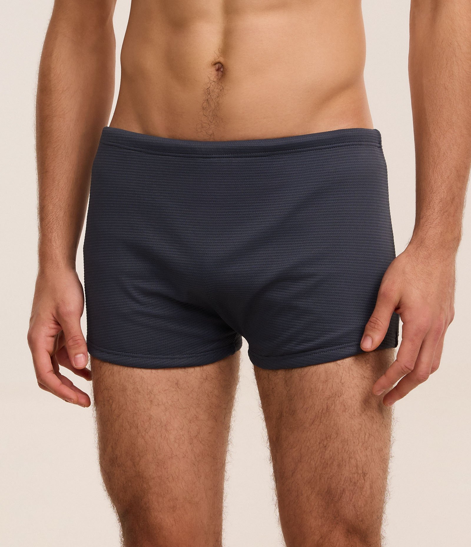 Sunga Boxer Básica Texturizada com Cordão Interno Azul Escuro 2