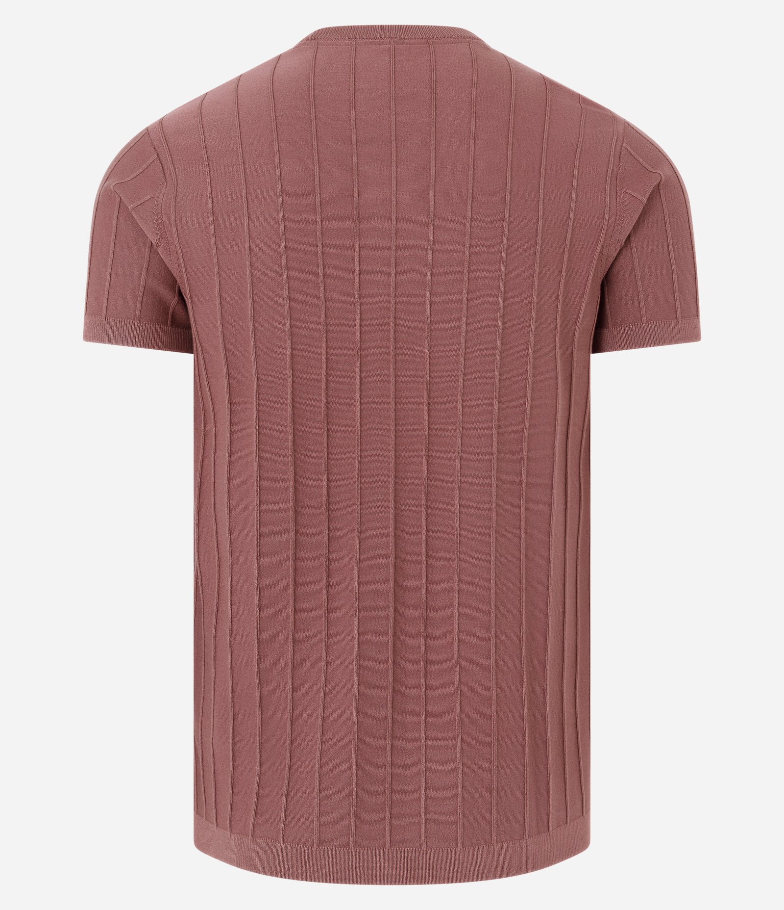 Camiseta Slim em Tricô com Relevos Verticais Vermelho 8