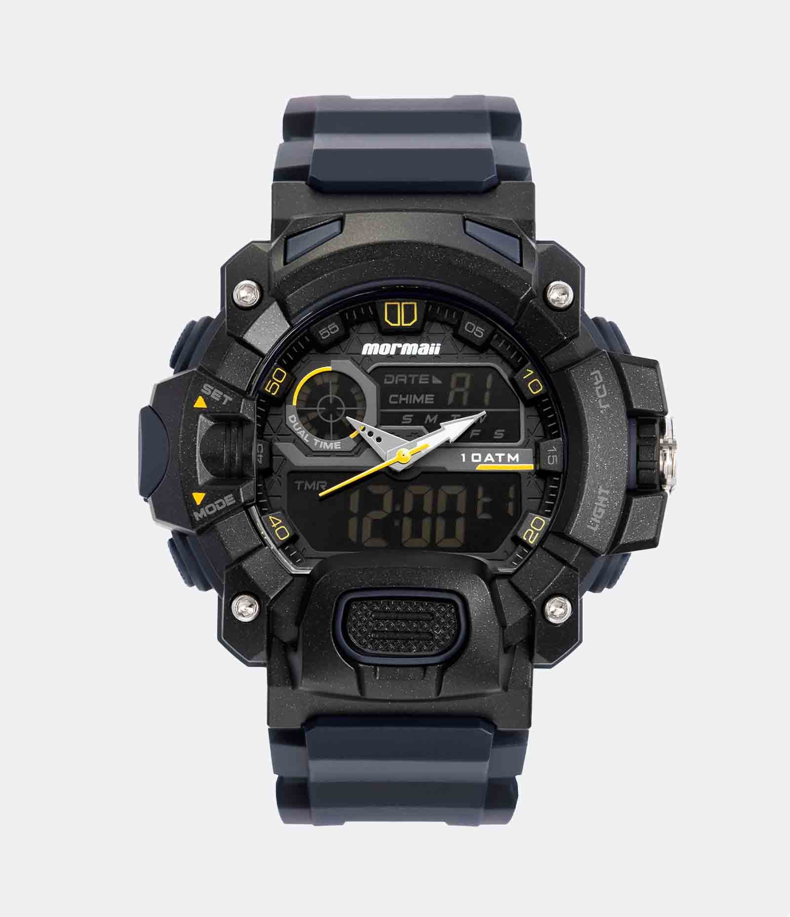 Relógio Mormaii Anadigi com Pulseira em Silicone e Caixa em Policarbonato MOAD1132AB 8A Preto 1