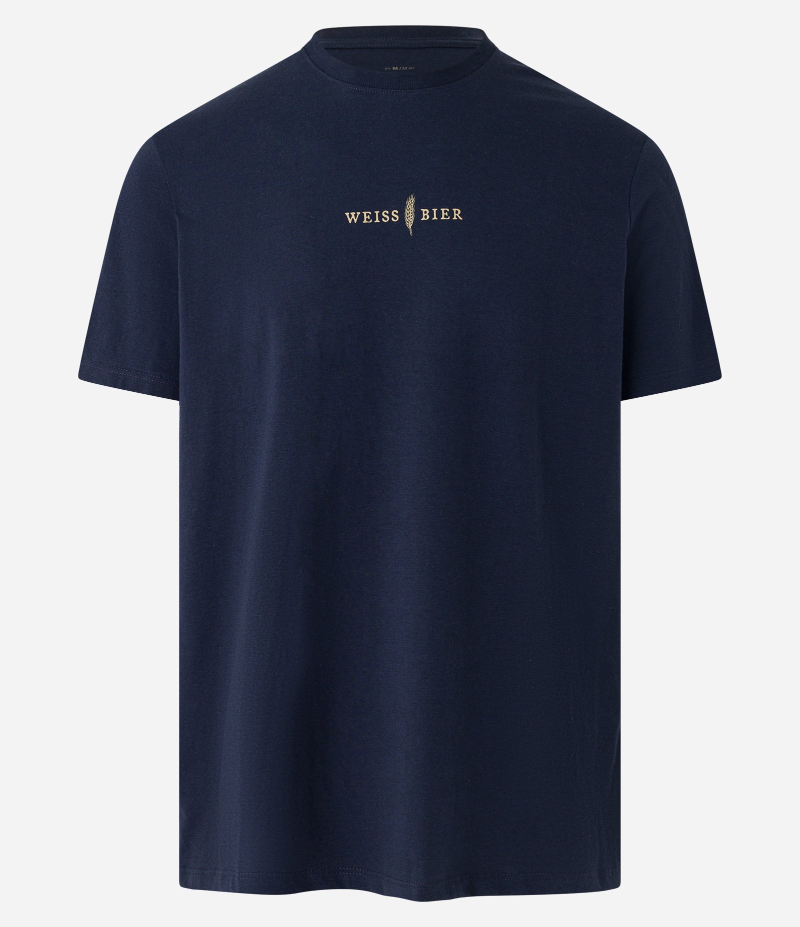 Camiseta em Algodão com Estampa Localizada Weiss Bier Azul Marinho 1