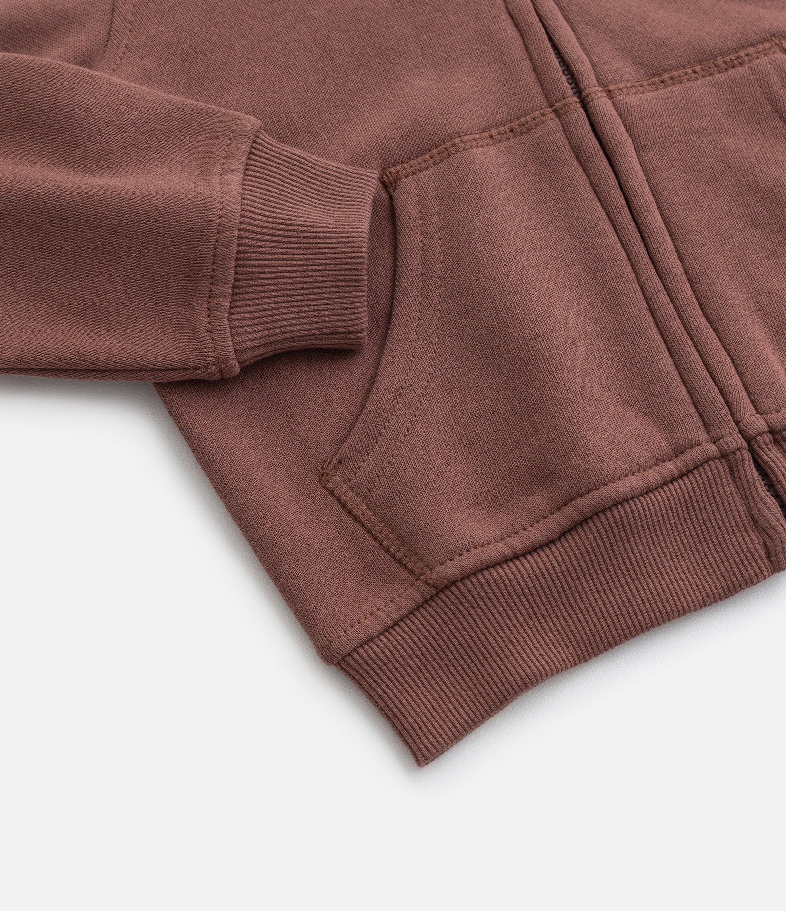 Blusão Infantil Básico Liso com Capuz e Bolso - Tam 1 a 4 anos Marrom 6