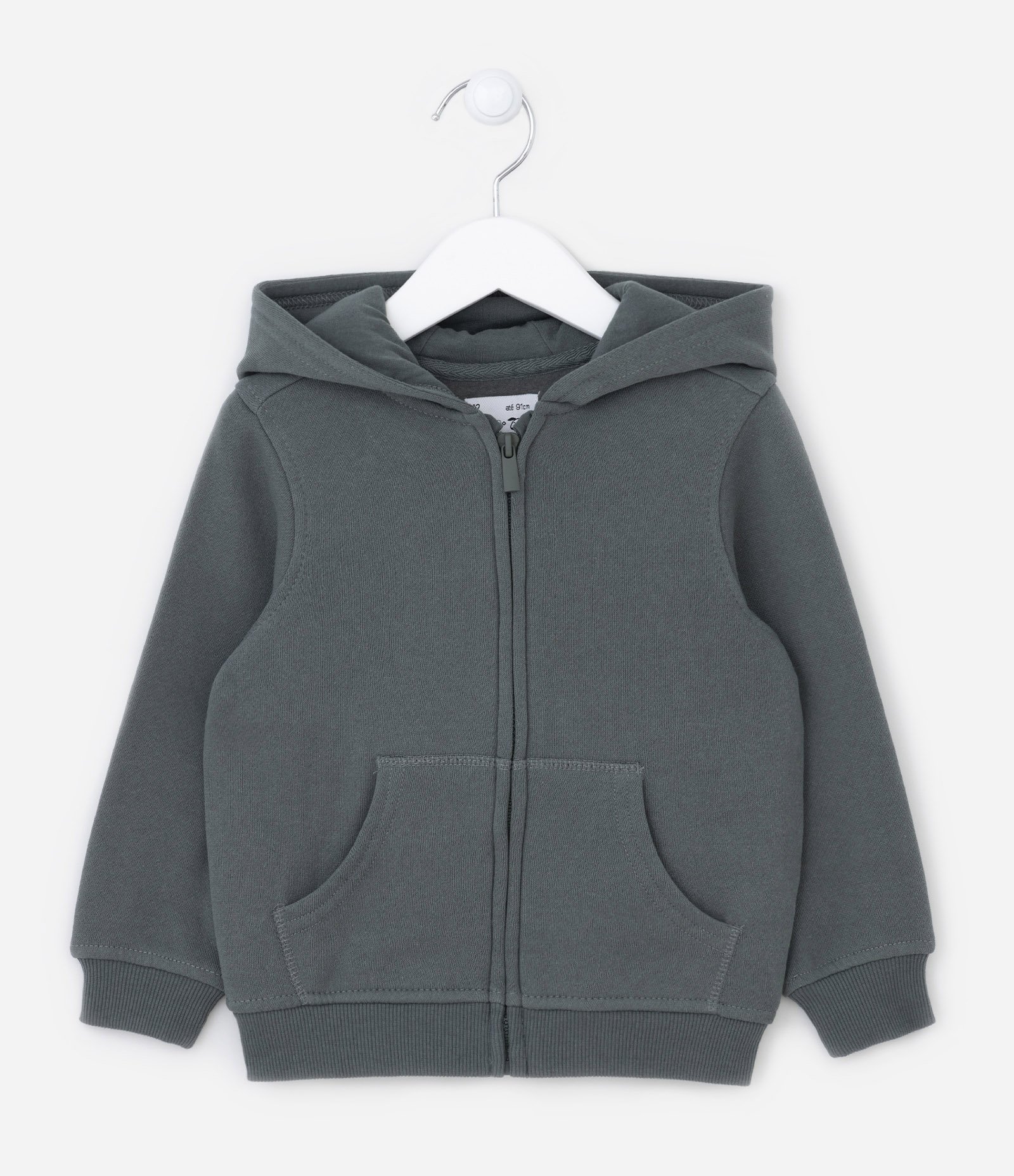 Blusão Infantil Básico Liso com Capuz e Bolso - Tam 1 a 4 anos 1