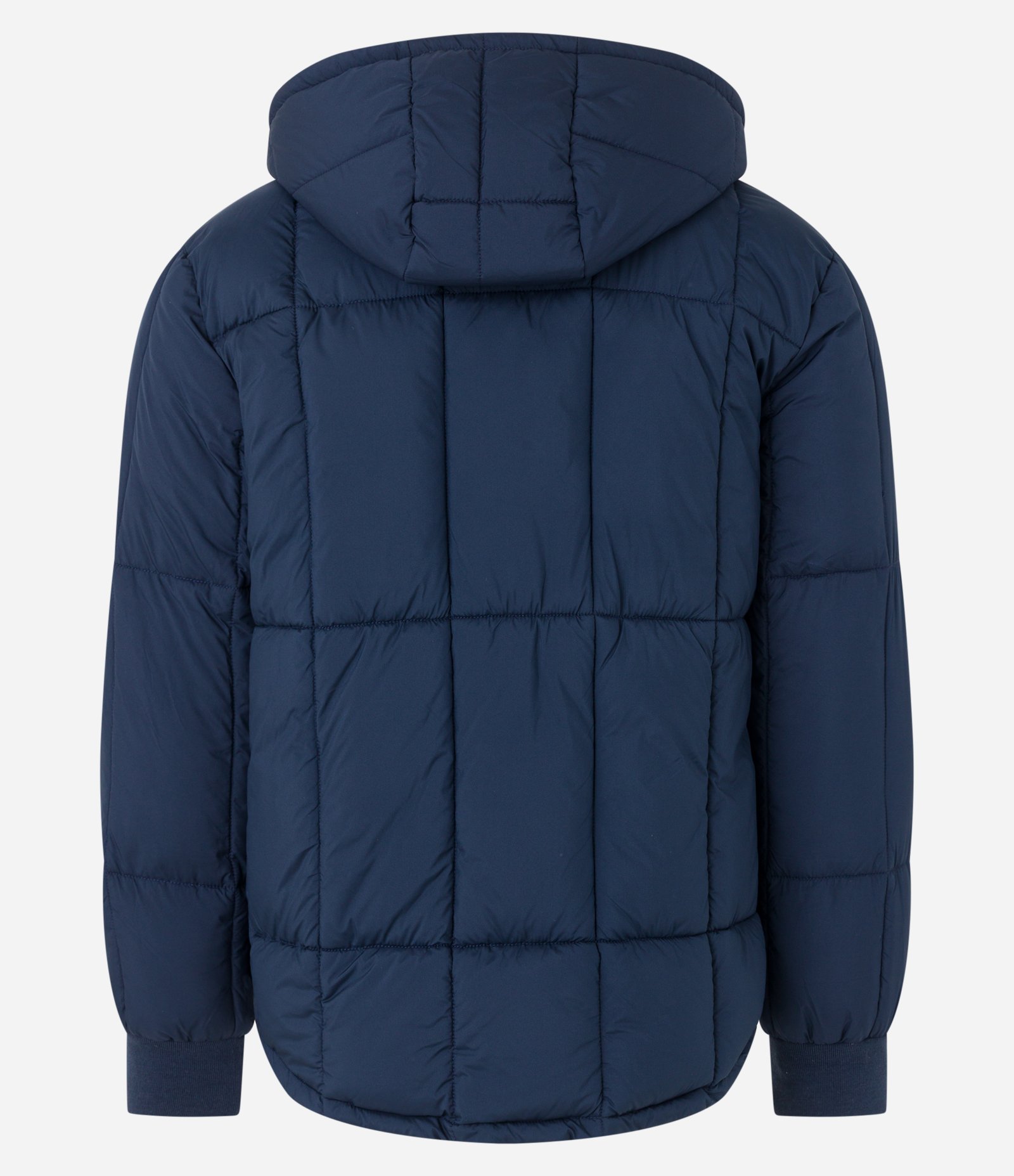 Jaqueta Puffer Dupla Face com Capuz e Gola Alta Azul/ Off White 10