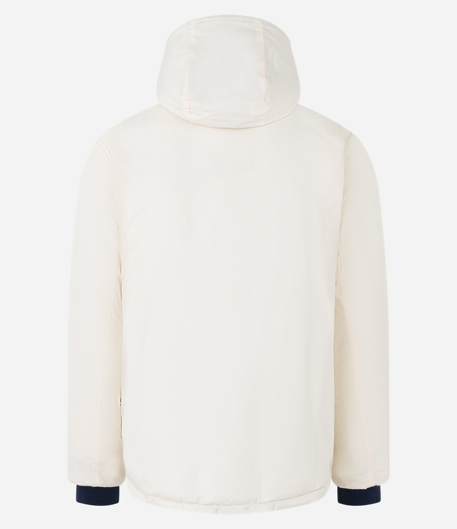 Jaqueta Puffer Dupla Face com Capuz e Gola Alta Azul/ Off White 12