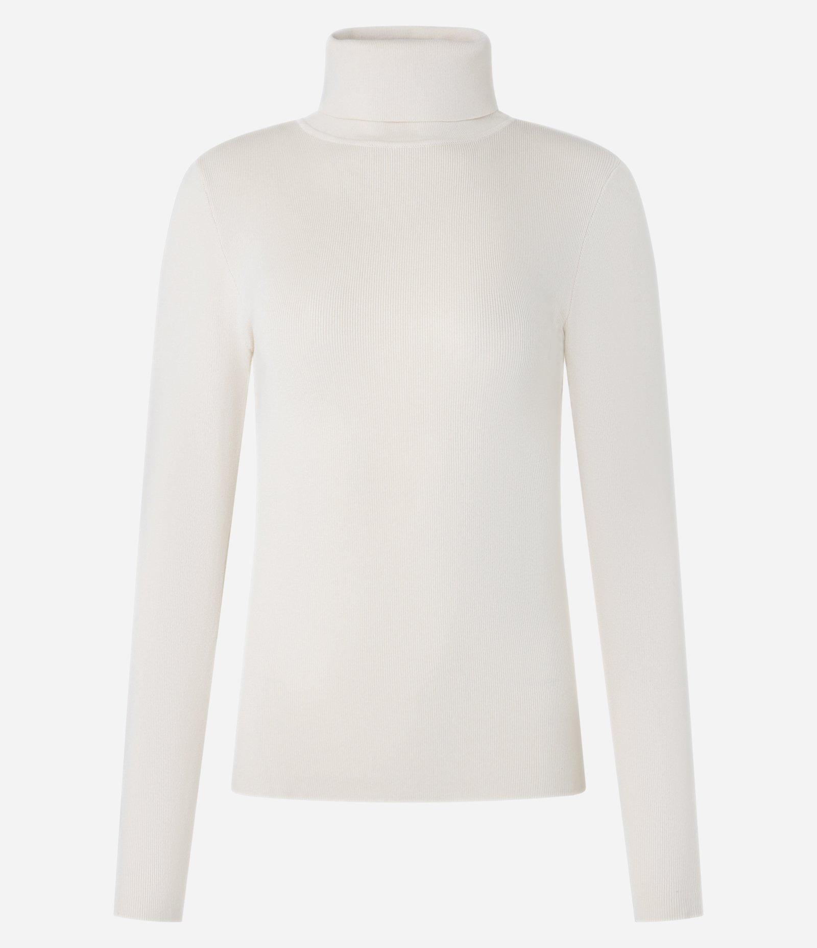 Suéter em Tricô com Gola Alta Estruturada Off White 1