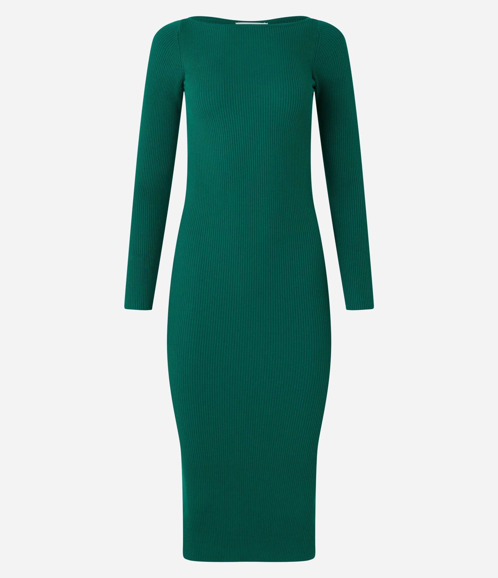 Vestido Midi Justo em Tricô com Gola Canoa Verde 6