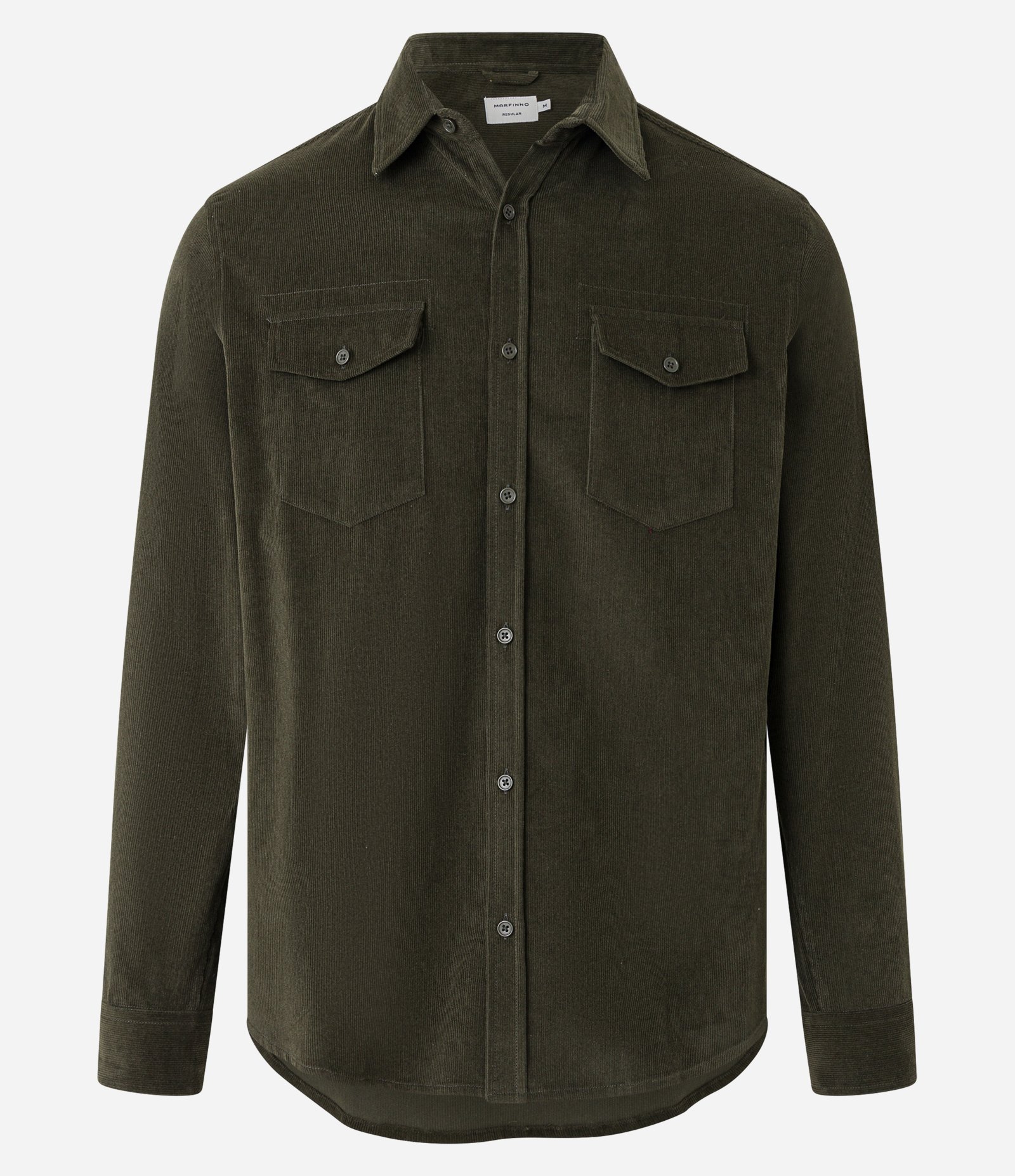 Camisa Comfort em Veludo com Bolsos Frontais Verde 5