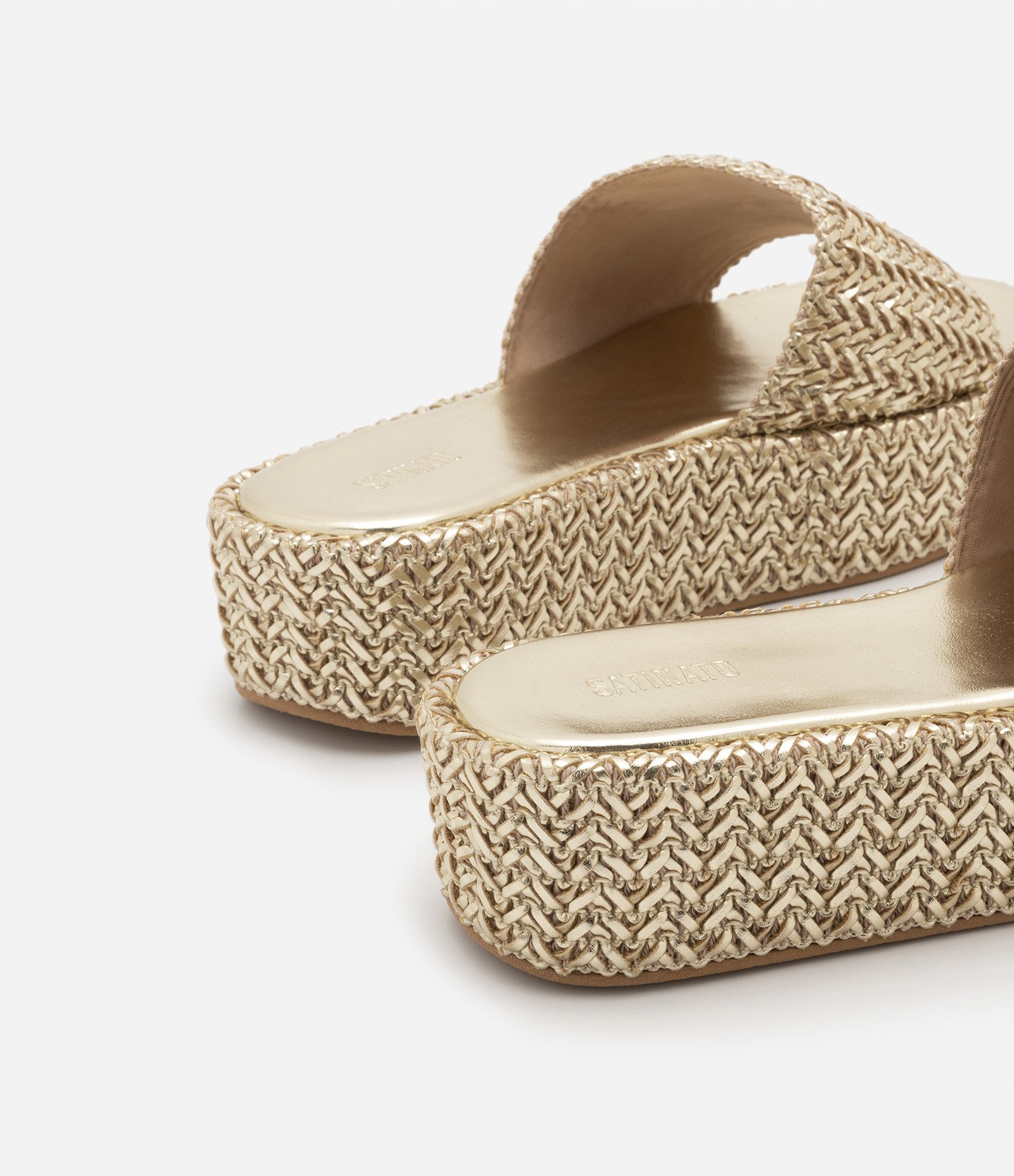 Sandália Flatform com Tressê Bege 3