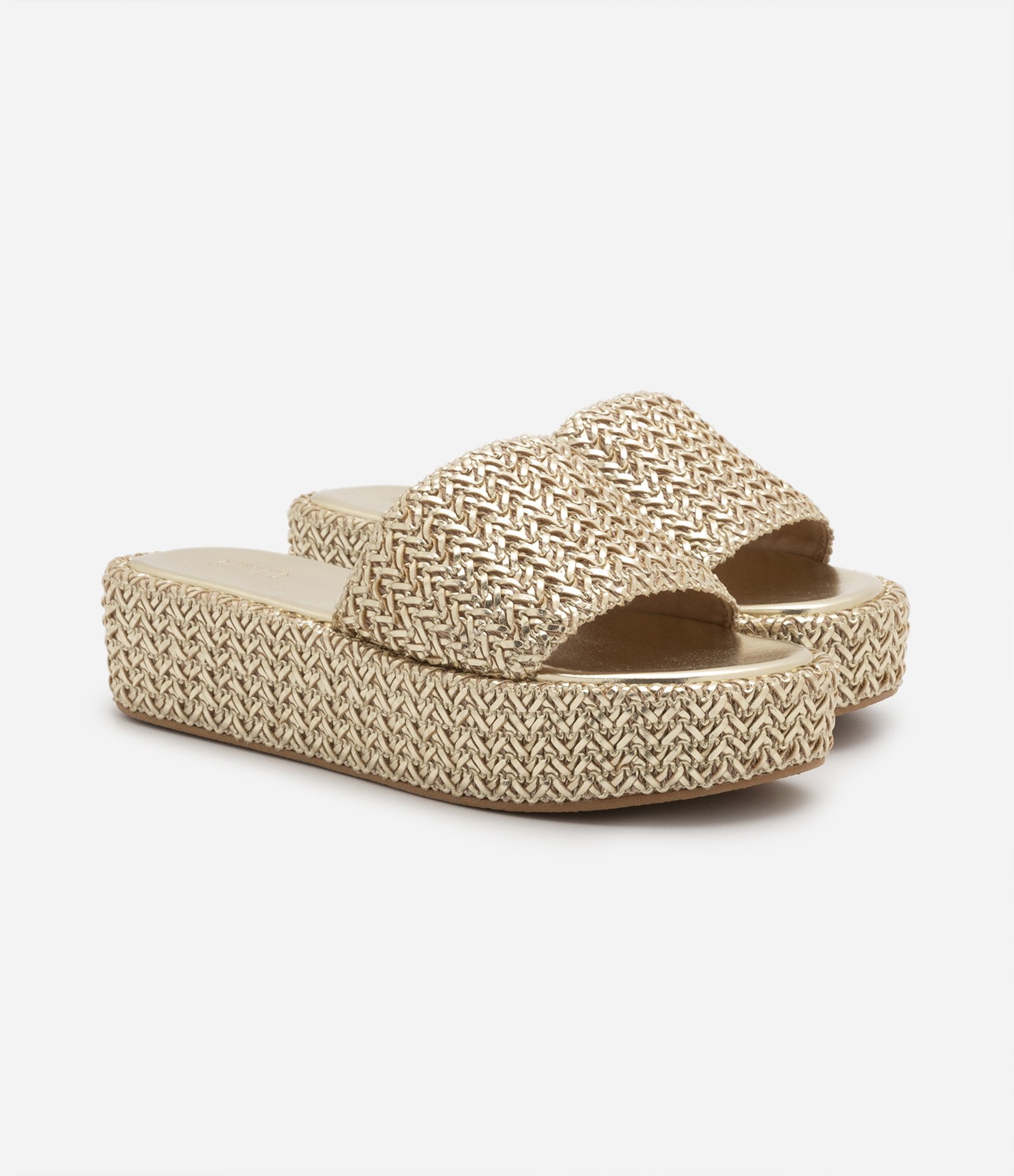 Sandália Flatform com Tressê Bege 5